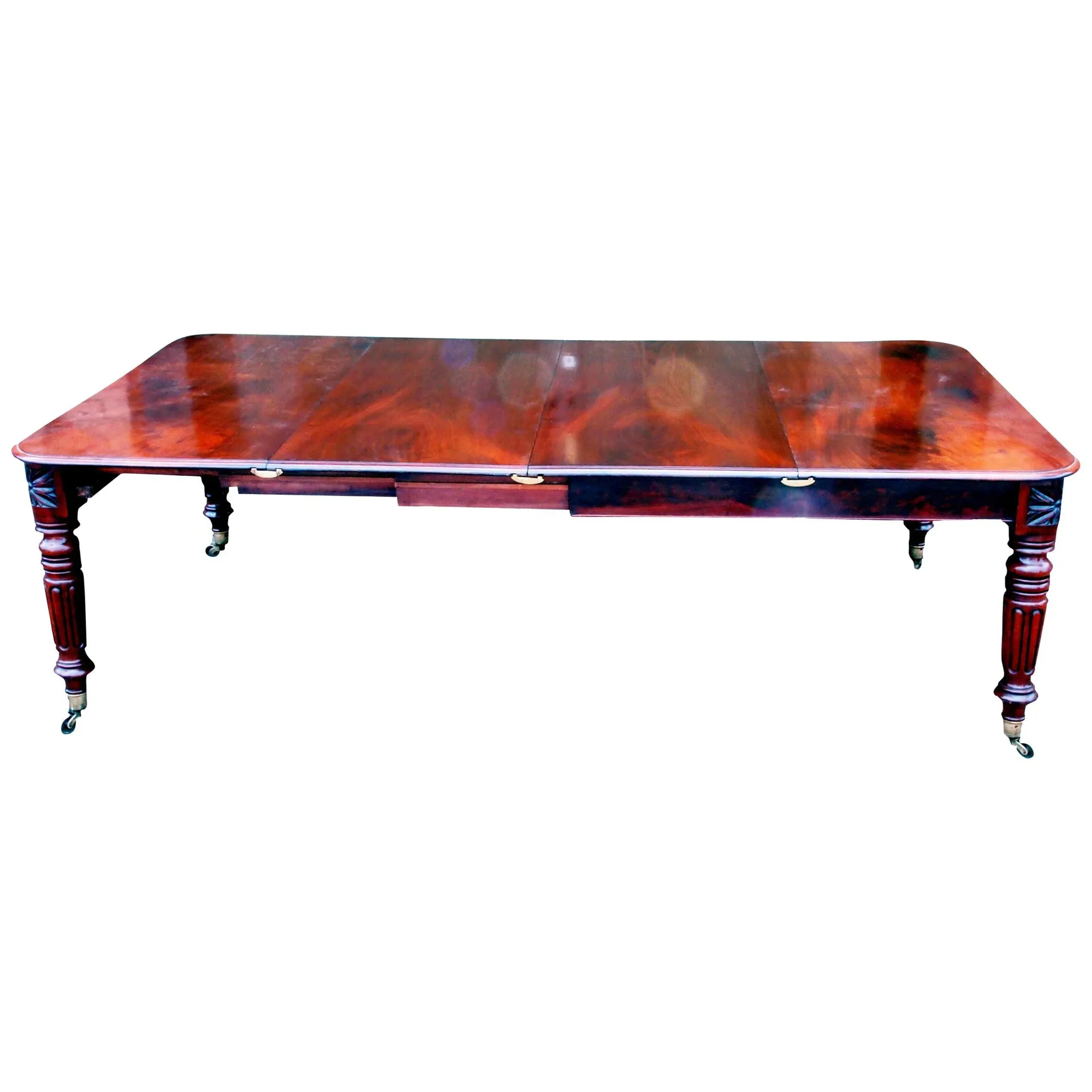 Regency English Mahogany Antique Extending Dining Table