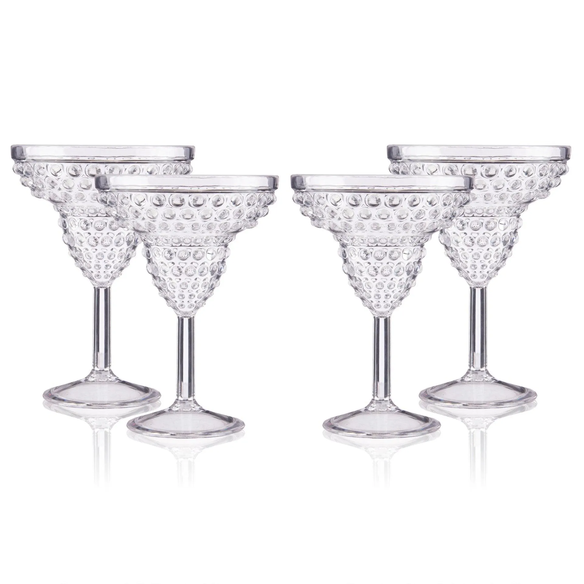 Pier 1 Emma Clear Acrylic 12 oz Margarita Glasses, Set of 4