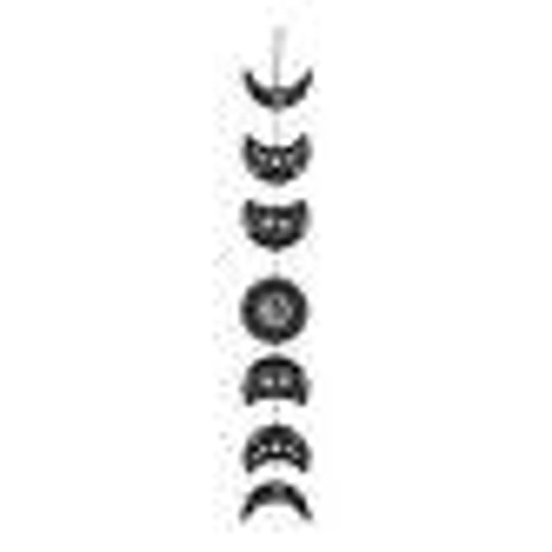 Black Glitter Metal Celestial Moon Phase Hanging Decor