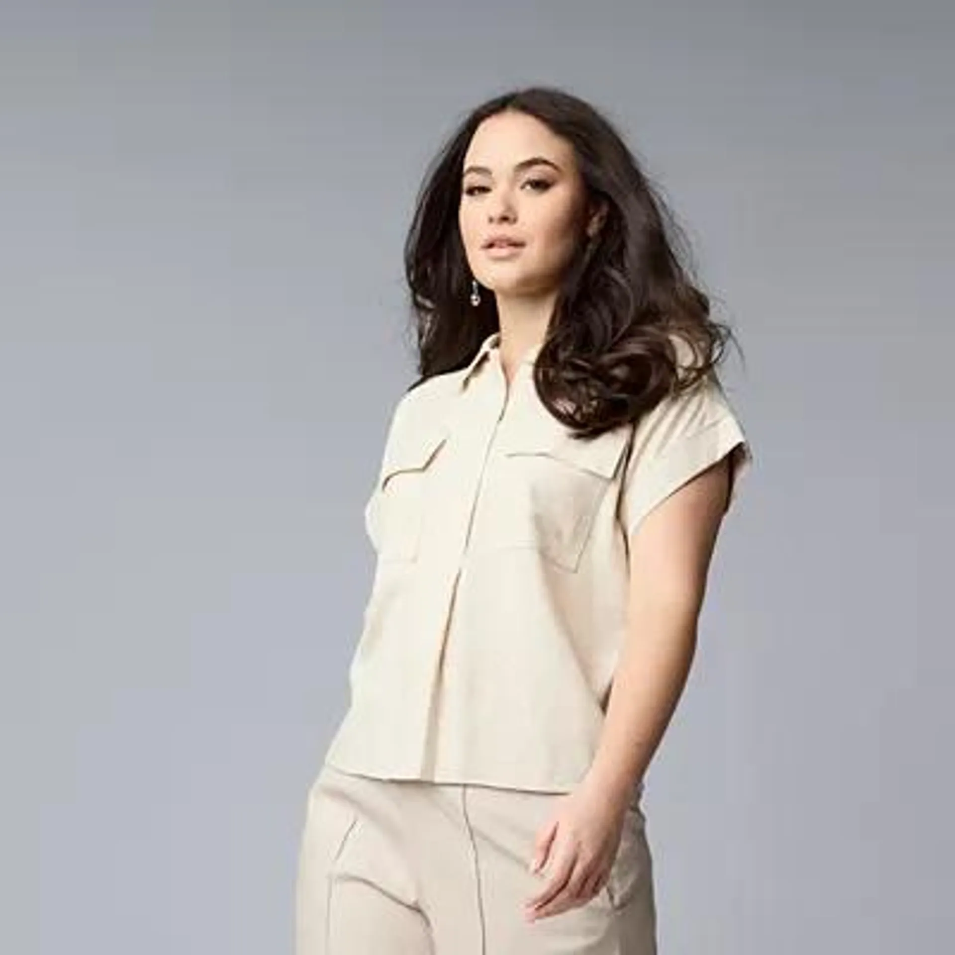 Women's Simply Vera Vera Wang Short Sleeve Shirt