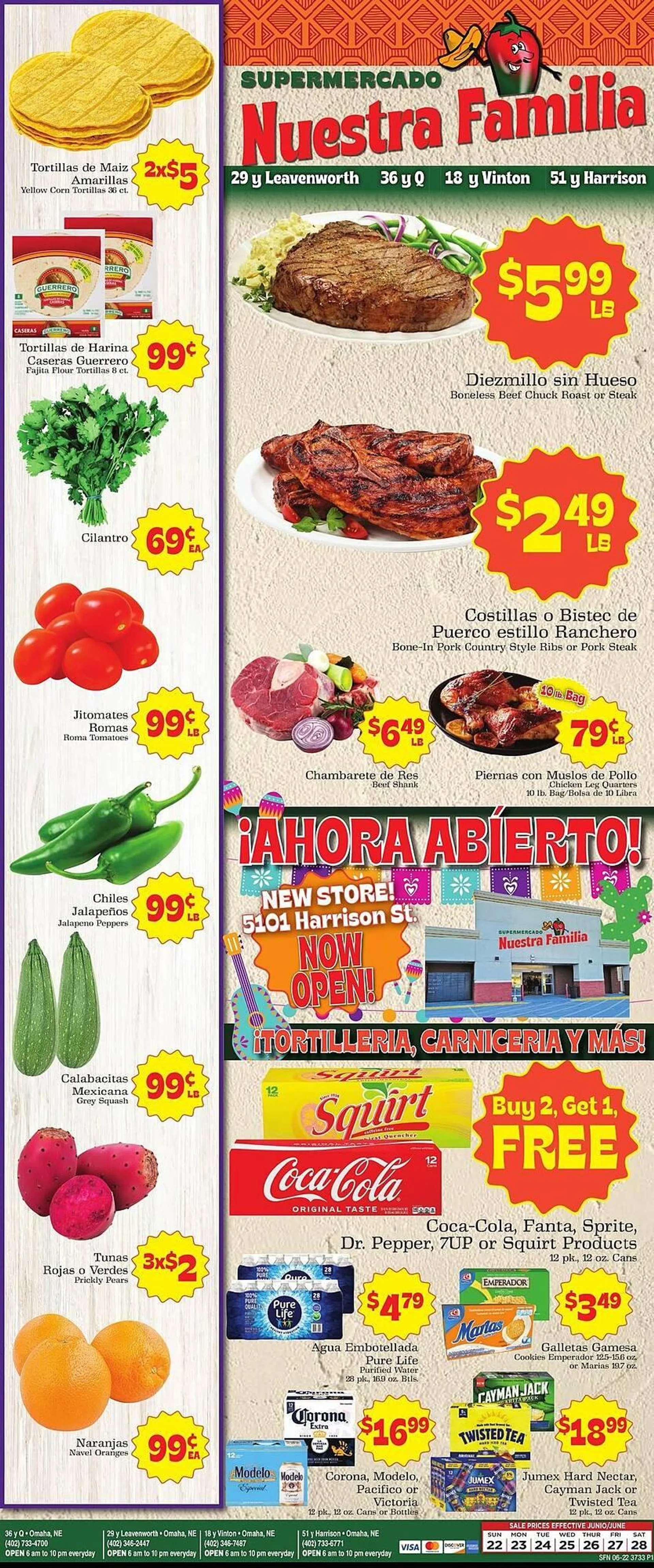 Weekly ad Supermercado Nuestra Familia Weekly Ad from June 22 to June 28 2025 - Page 1