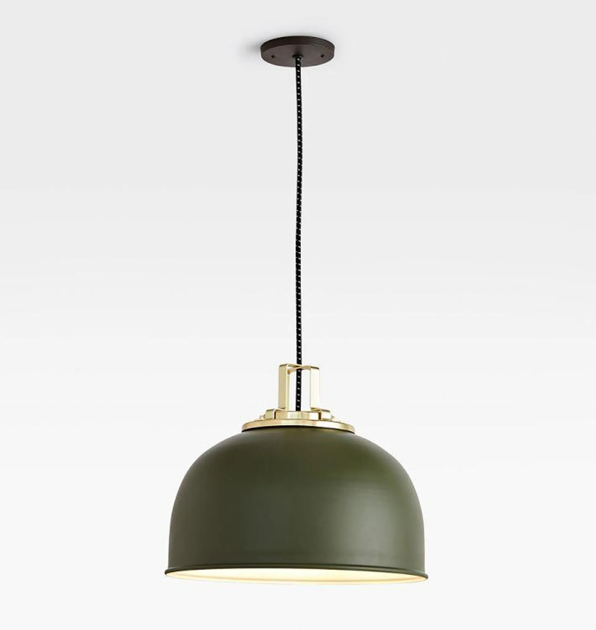 Butte 18" Dome Pendant, Aged Brass Fitter