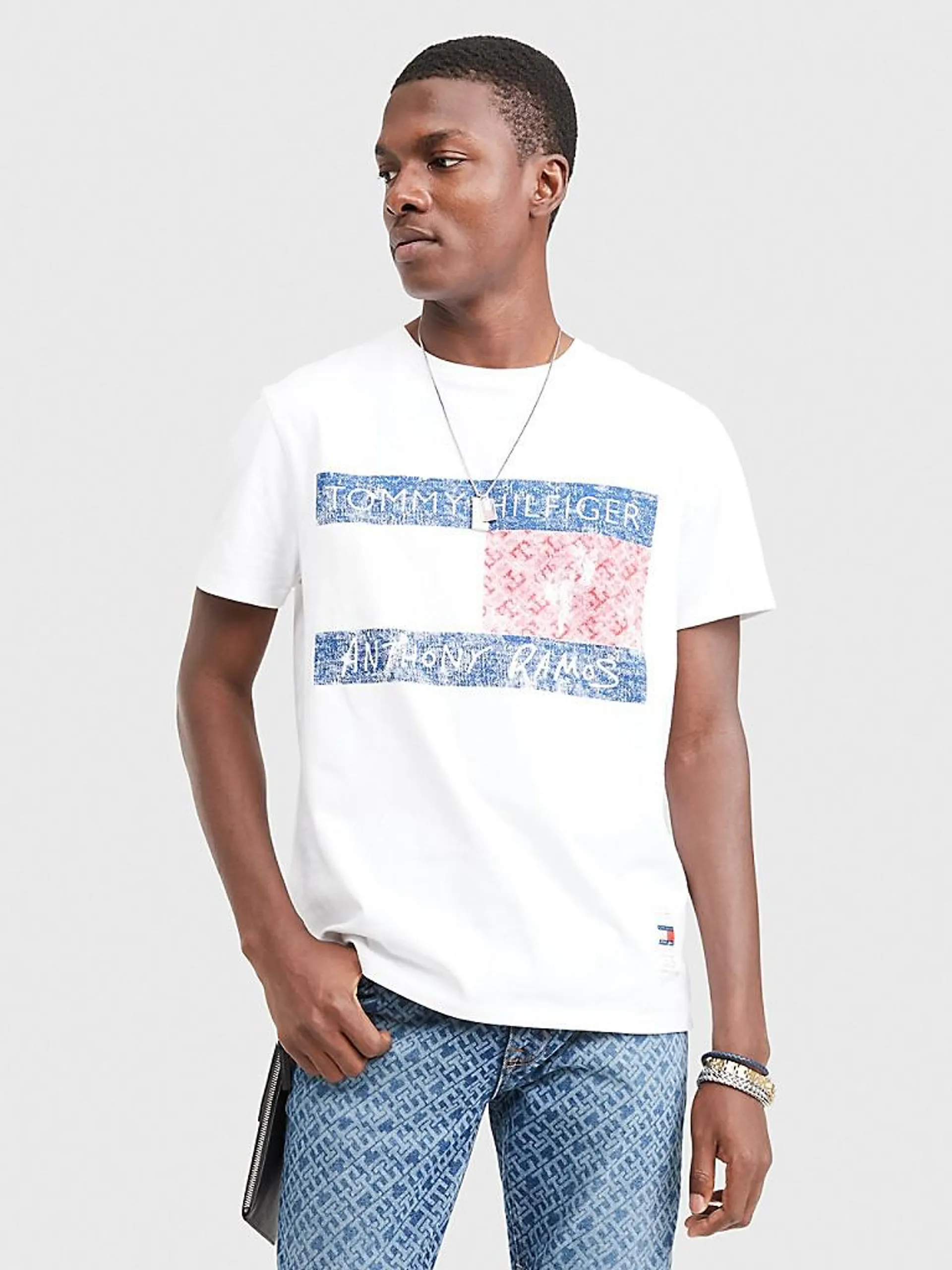 TOMMY X ANTHONY RAMOS Distressed Flag T-Shirt