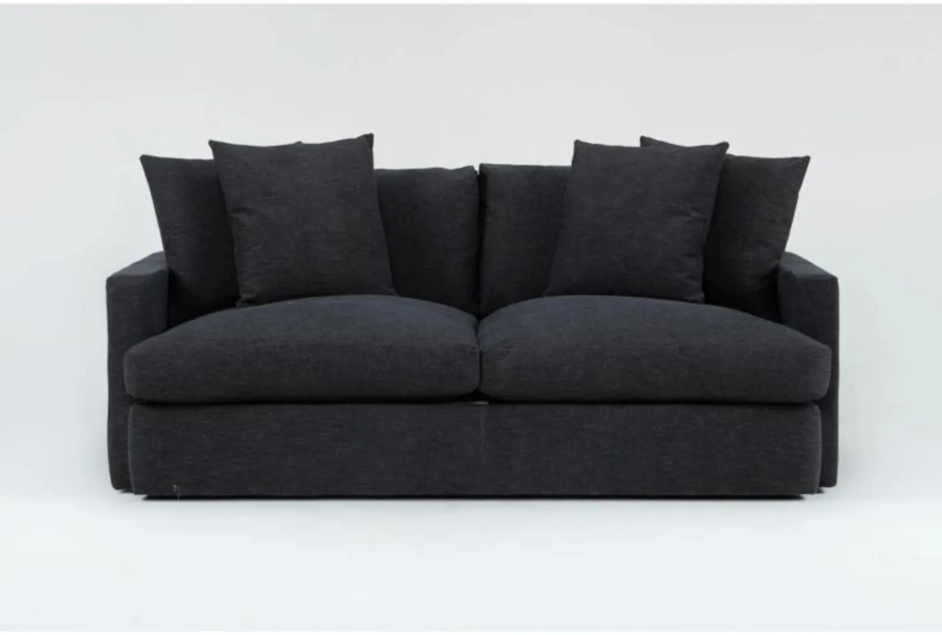 Grand Down III Black Fabric 83" Sofa | Loose Reversible Back