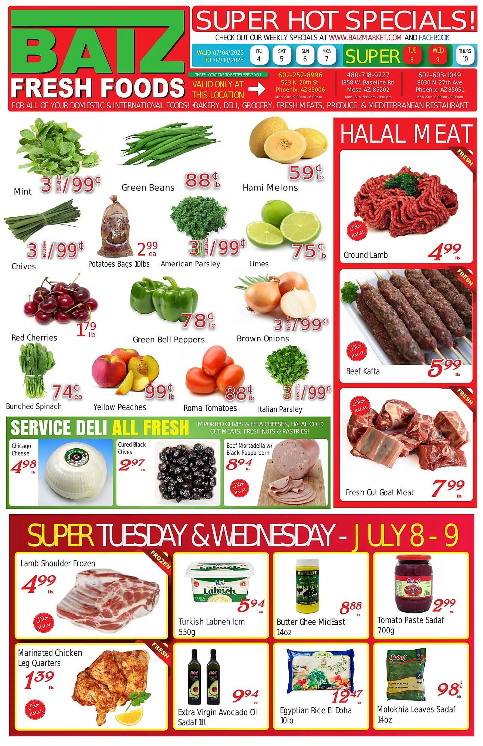 Weekly ad Baiz Market Place Weekly Ad from July 4 to July 10 2025 - Page 1