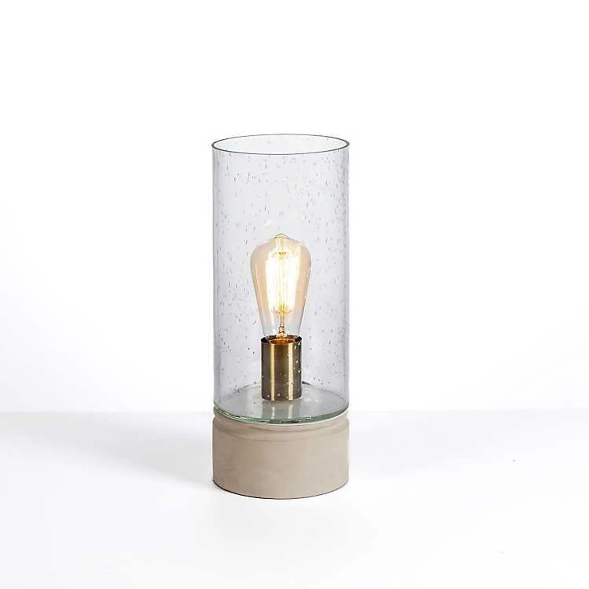 Industrial Cement Base Uplight Table Lamp