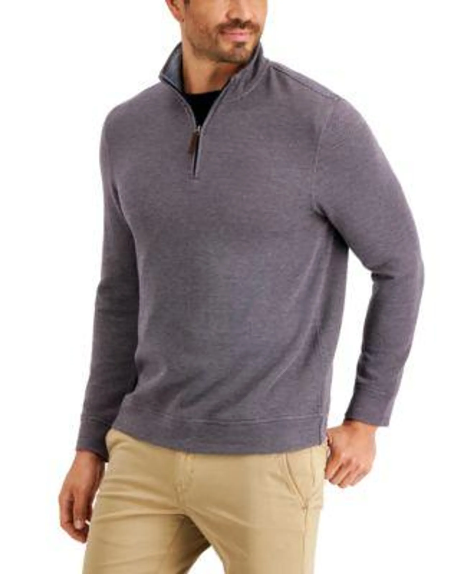 Men's Birdseye Quarter-Zip Pullover, Created for Macy's