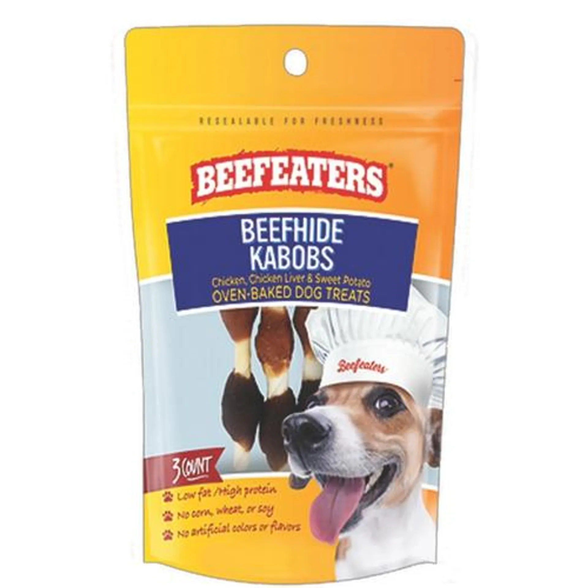 Beefeaters® dog treats, beefhide kabobs