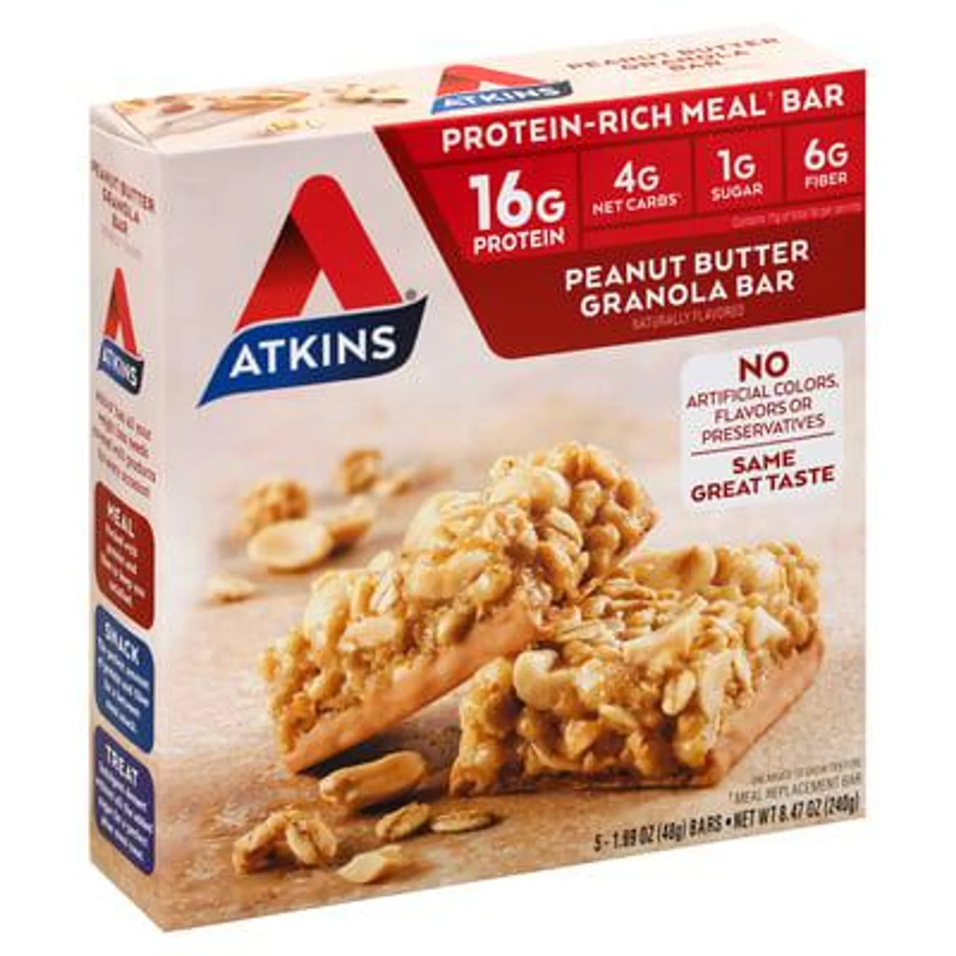Atkins, Granola Bars, Peanut Butter