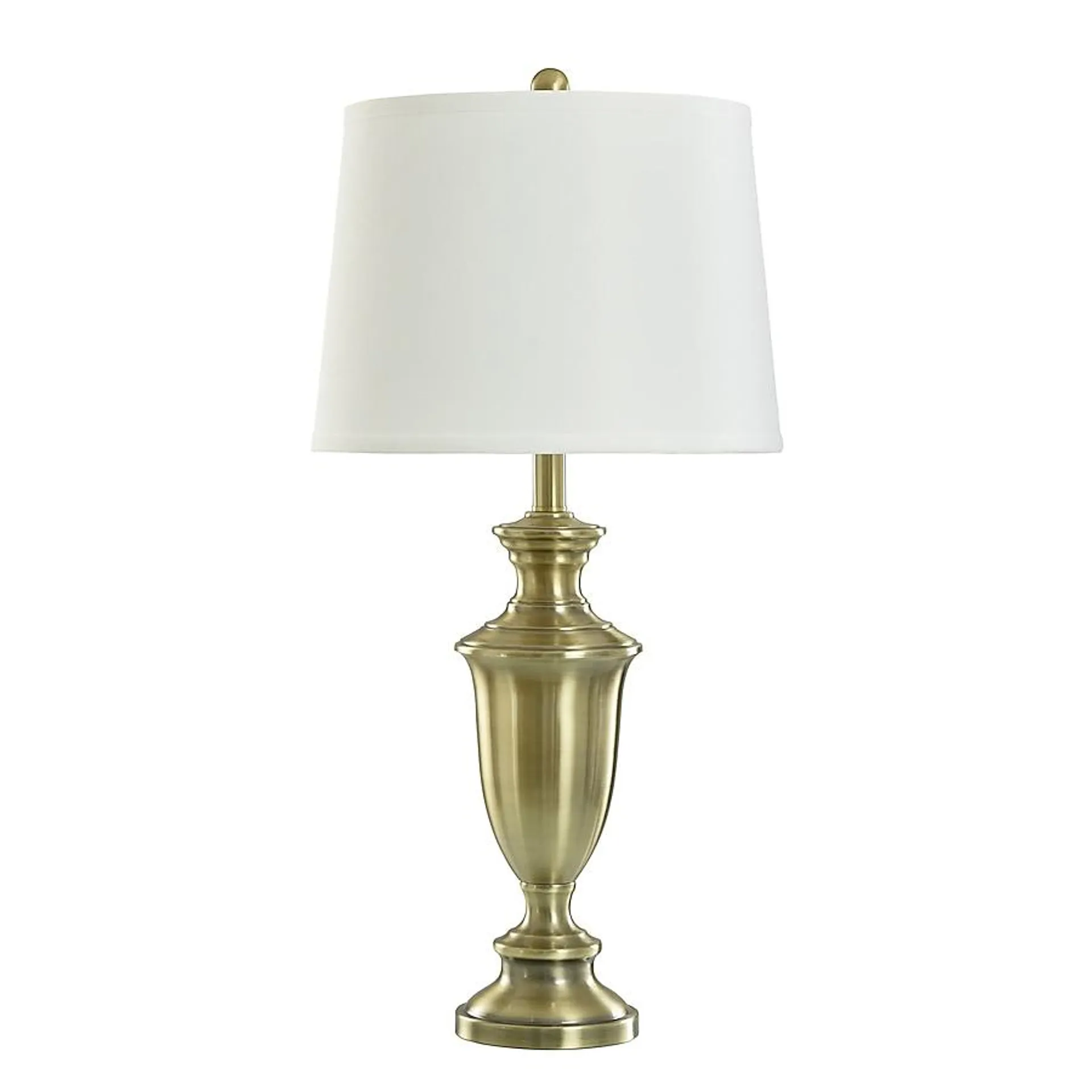 StyleCraft Home Collection 30-in Antique Brass 3-way Table Lamp with Fabric Shade