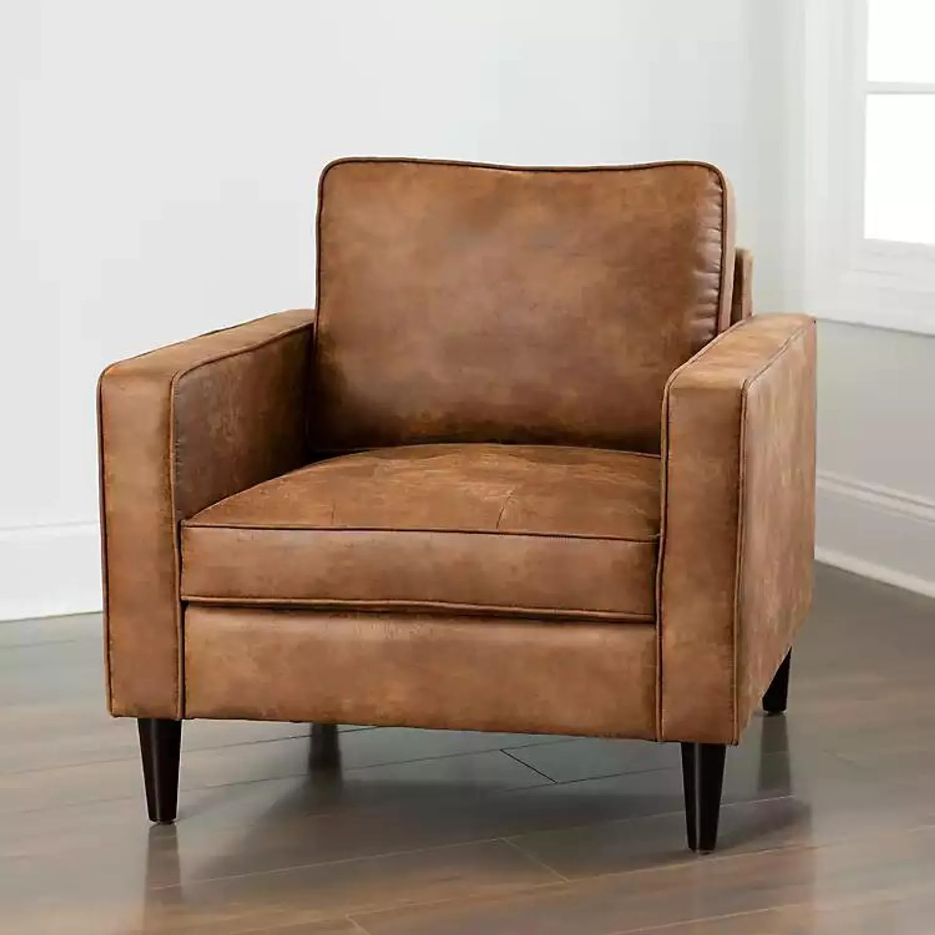 Brown Wyatt Faux Leather Armchair