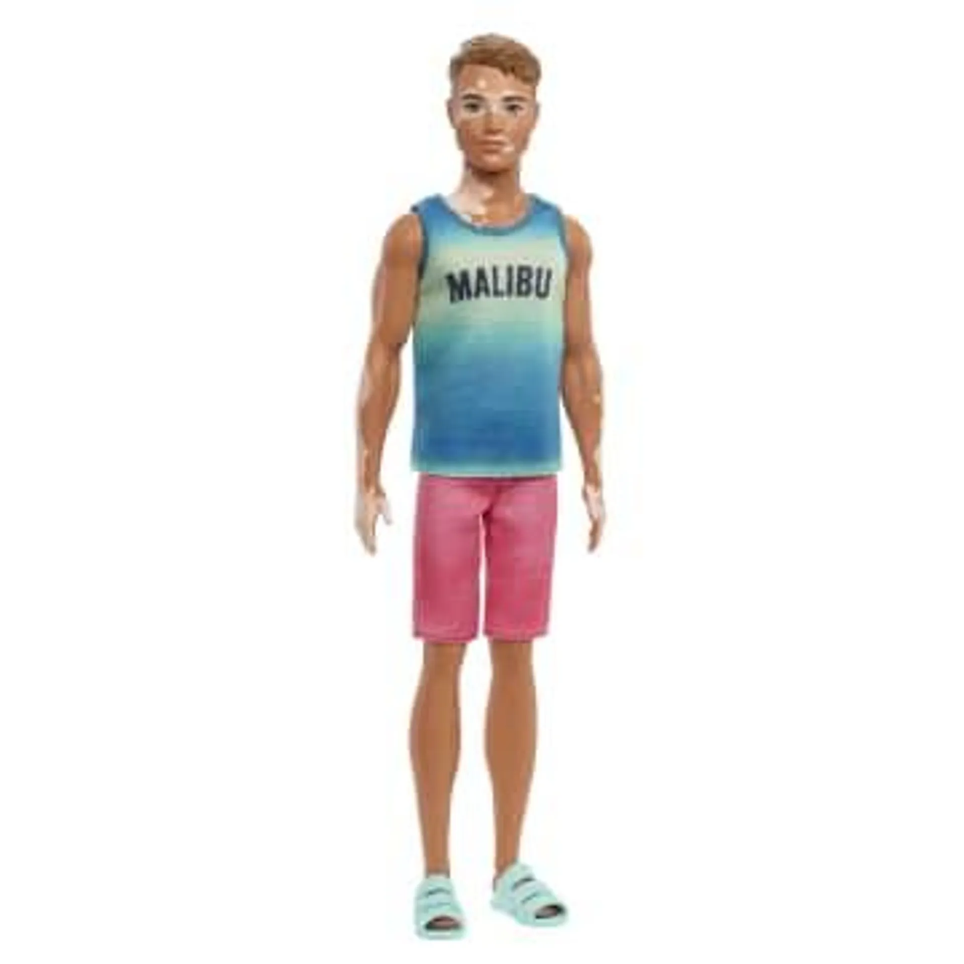 Barbie Ken Fashionistas Doll #192, Brunette, Vitiligo, Tank, Shorts, 3 To 8