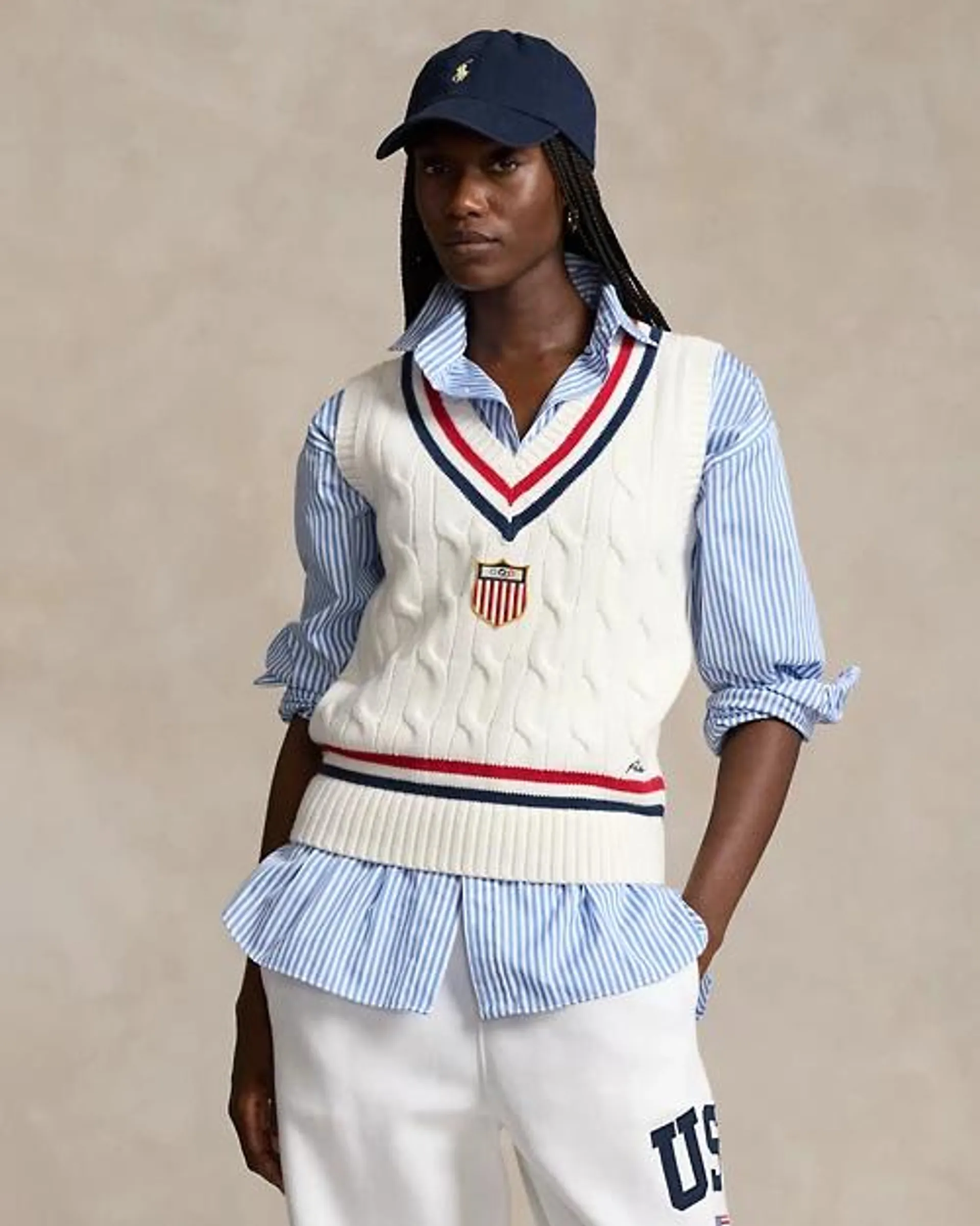 Team USA Cable-Knit Cricket Vest