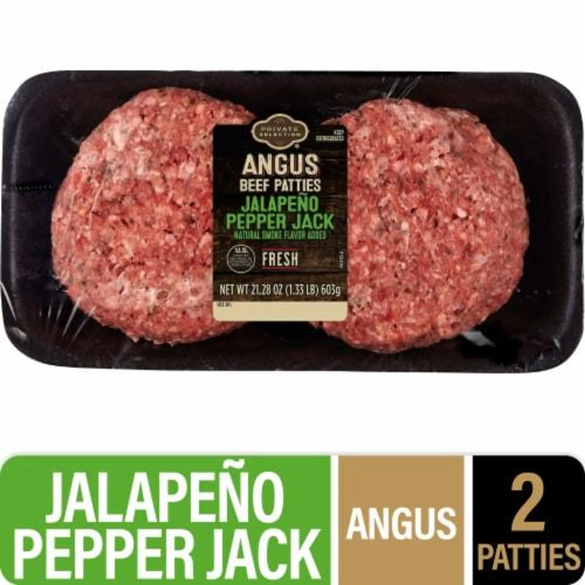 Private Selection® 1.33 lb Angus Beef Patties Jalapeno Pepper Jack