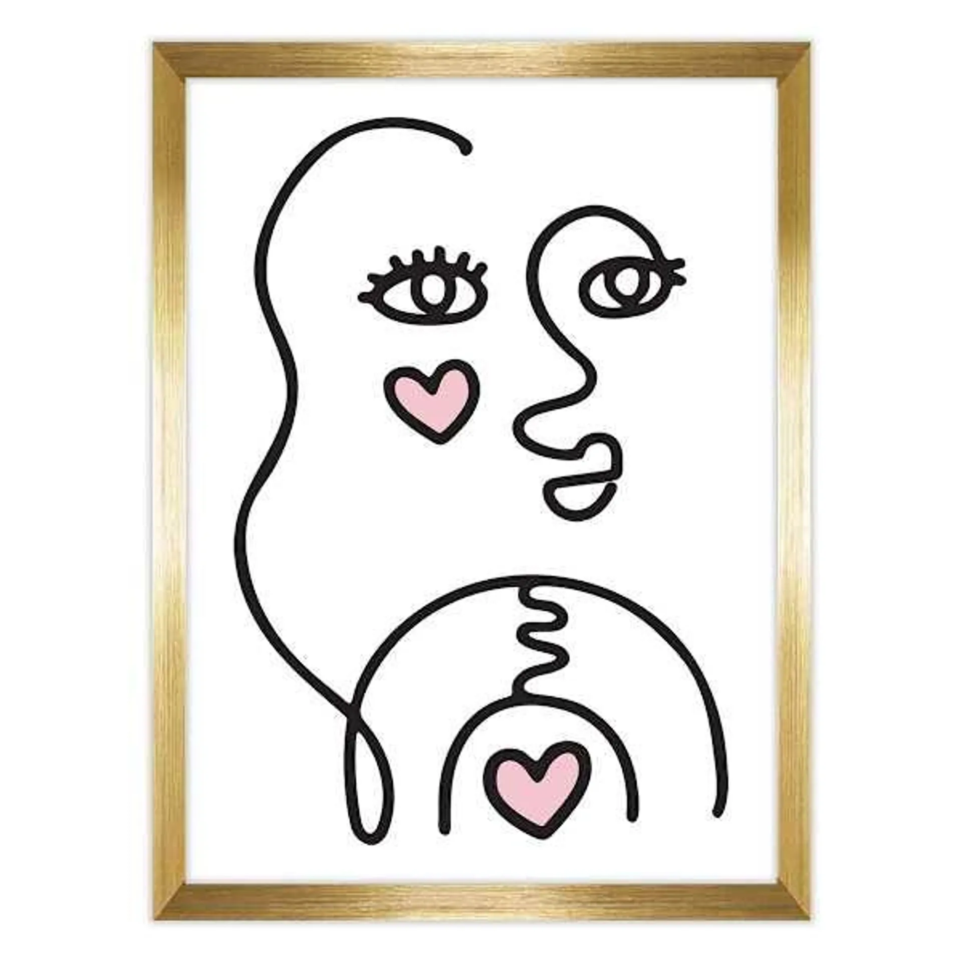 Oh Joy! Glass Framed Abstract Face Print Wall Art, 12x16