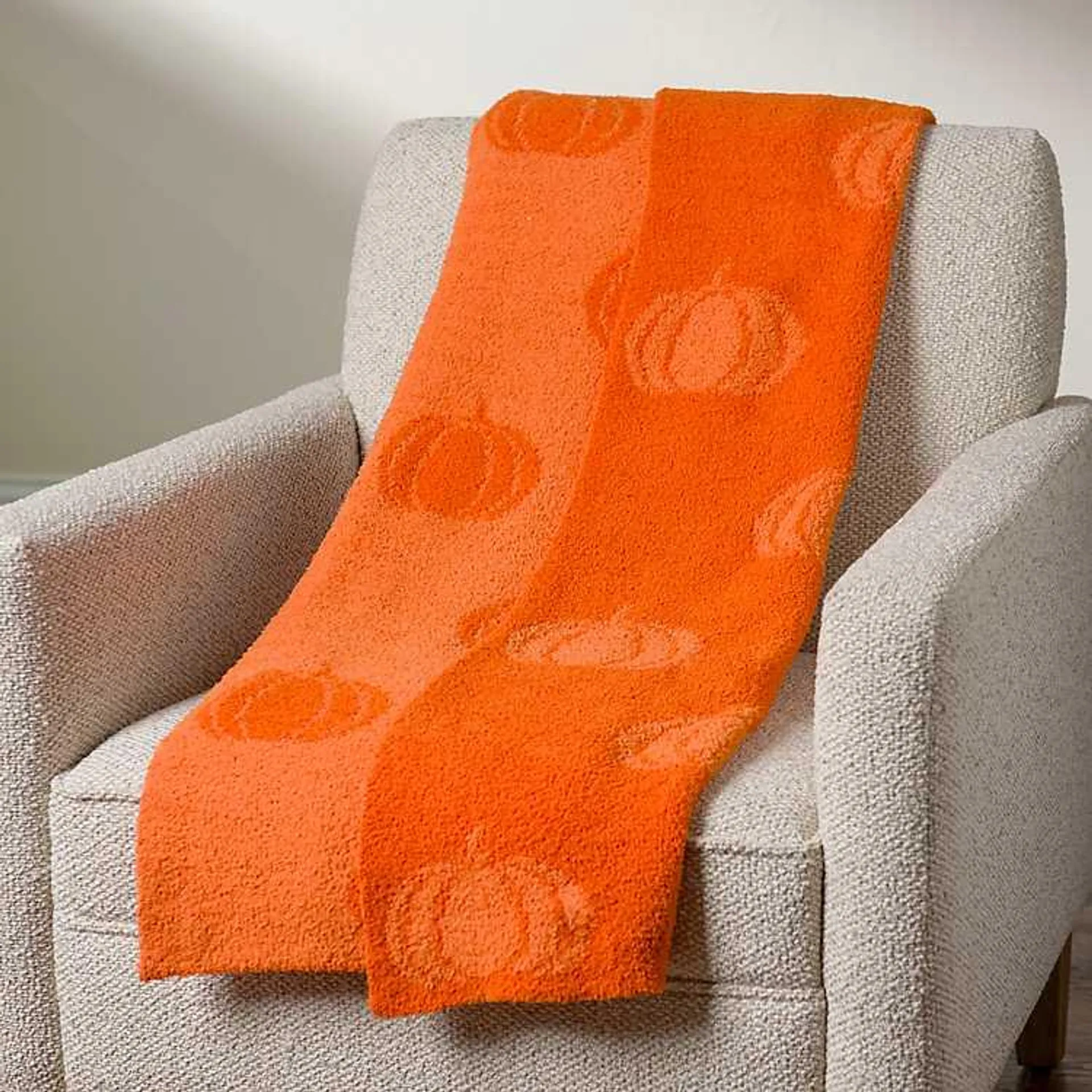 Orange Pumpkin Cloud Throw