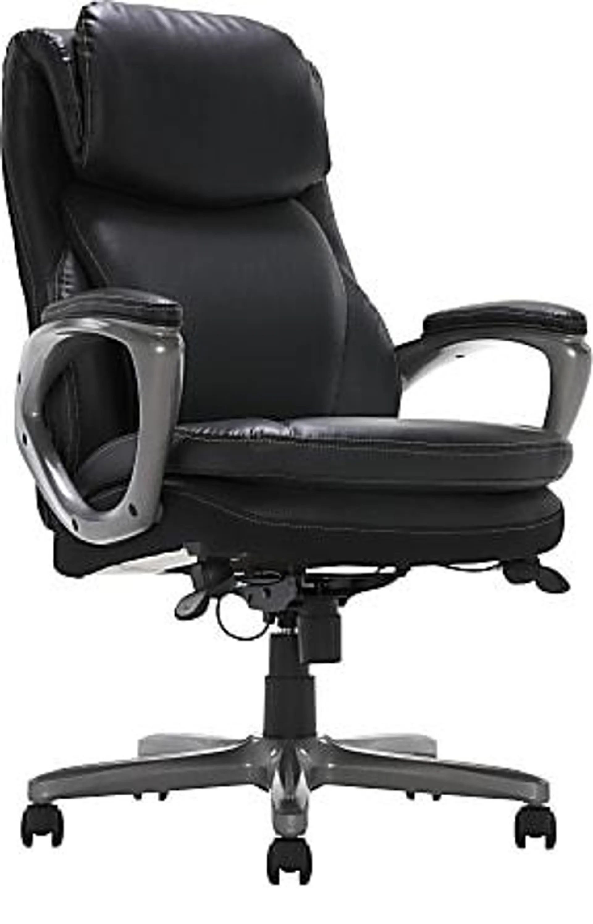 Serta® Smart Layers™ Arlington AIR™ Bonded Leather High-Back Executive Office Chair, Black/Silver