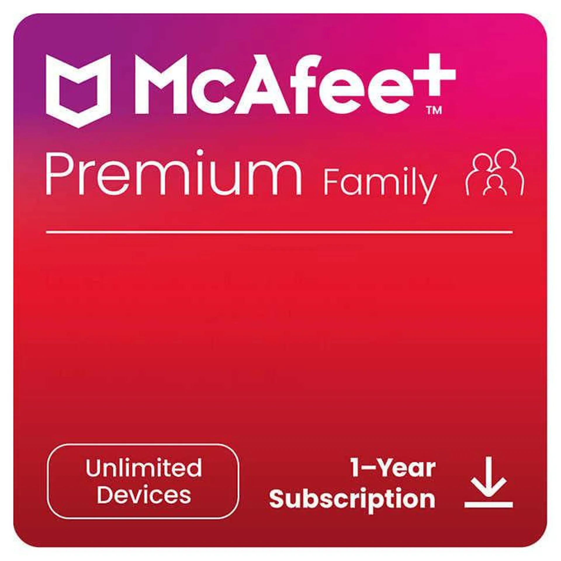 McAfee + Premium Family, Unlimited Devices, 1-Year Subscription (E-delivery)
