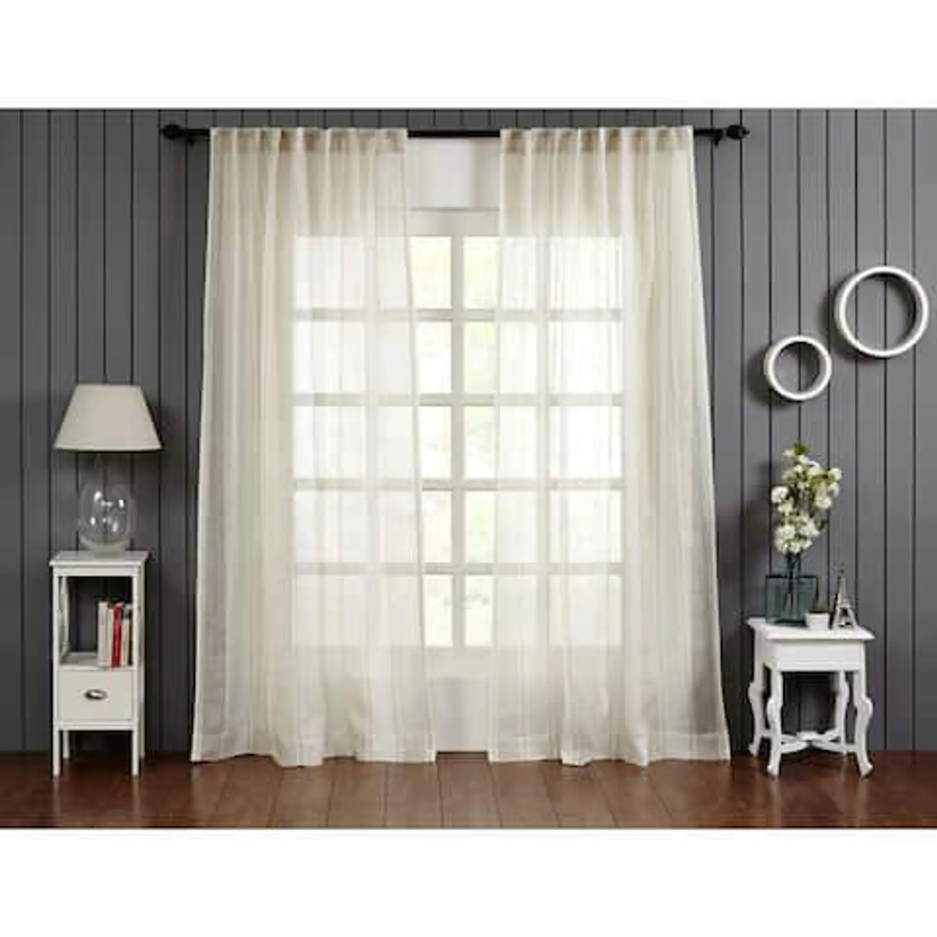India's Heritage Shimmer Linen Sheer Curtain - Single Curtain Panel