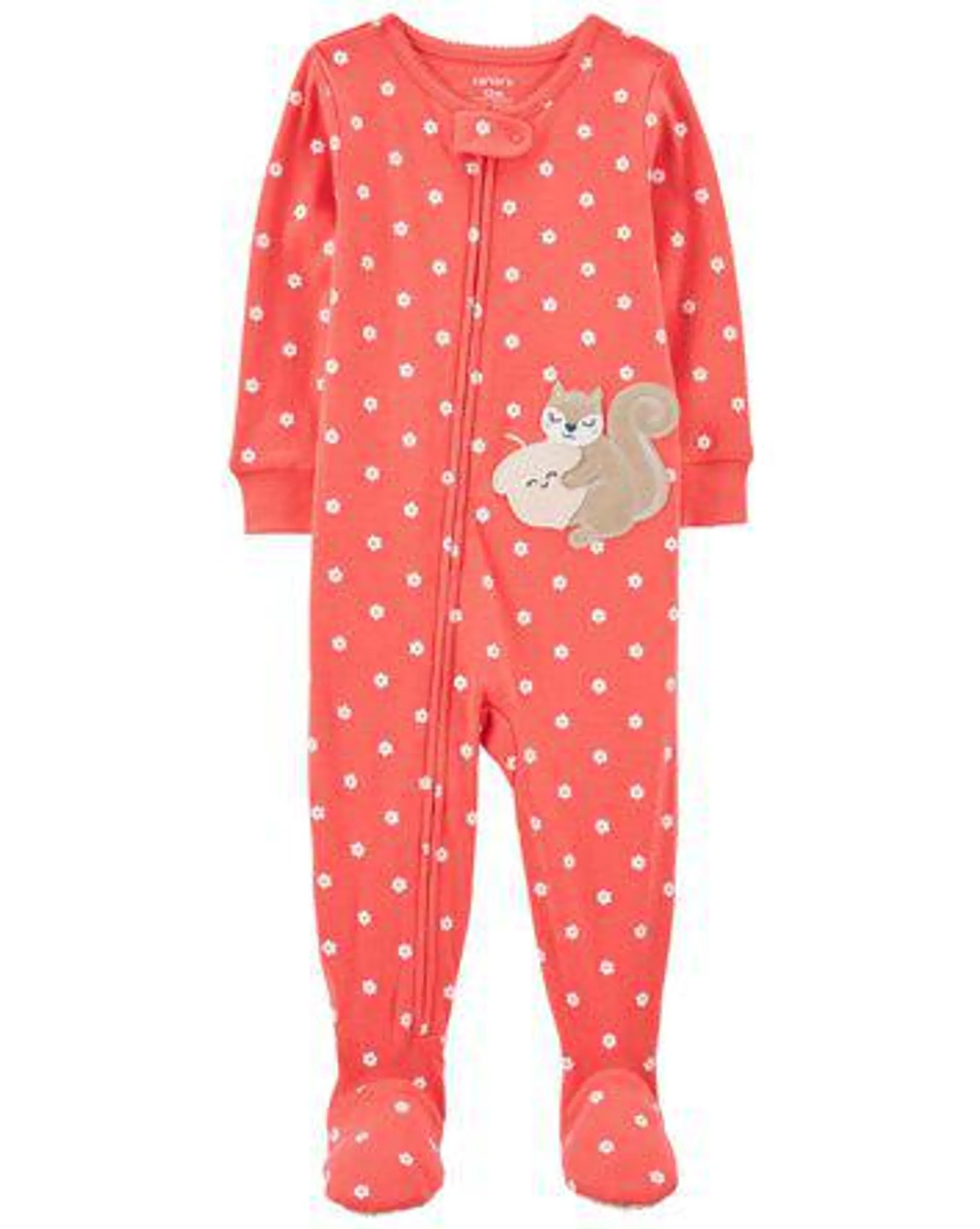 Baby 1-Piece Squirrel 100% Snug Fit Cotton Footie Pajamas