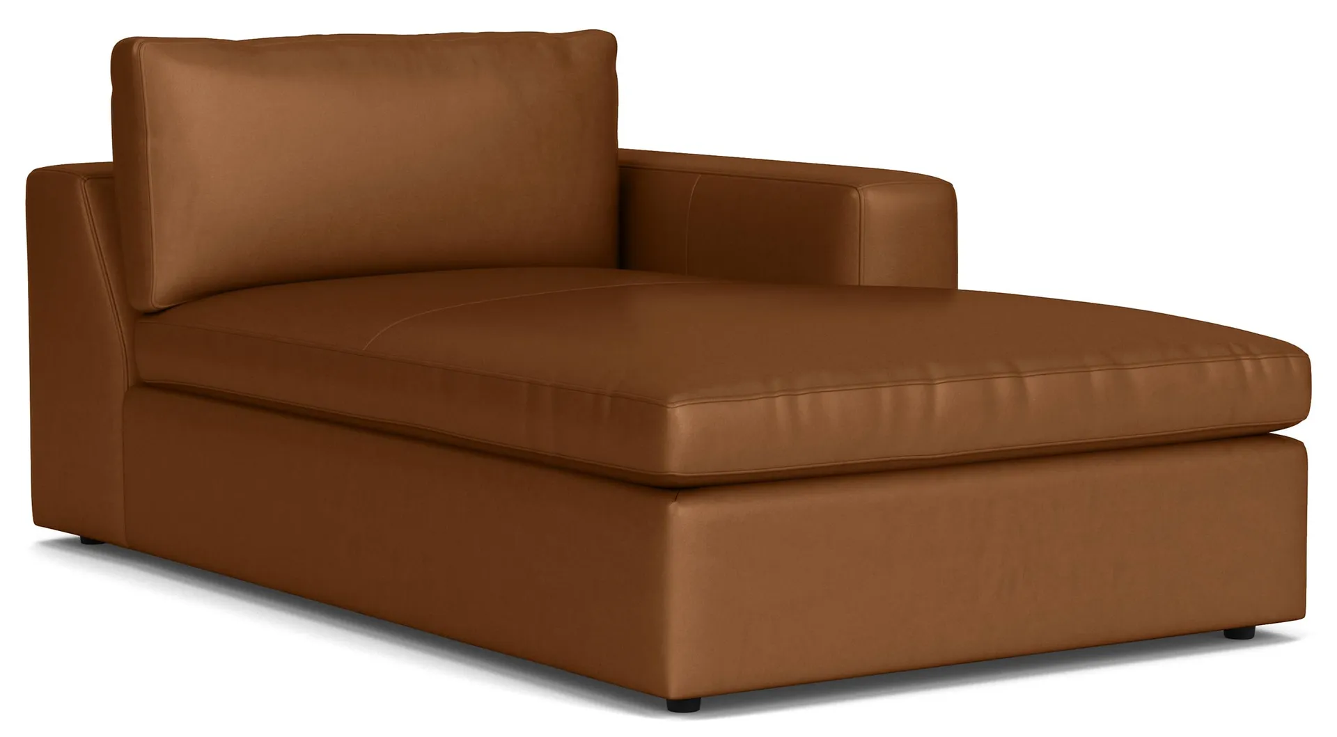 Baylor Right-Arm Chaise in Pesaro Cognac Leather