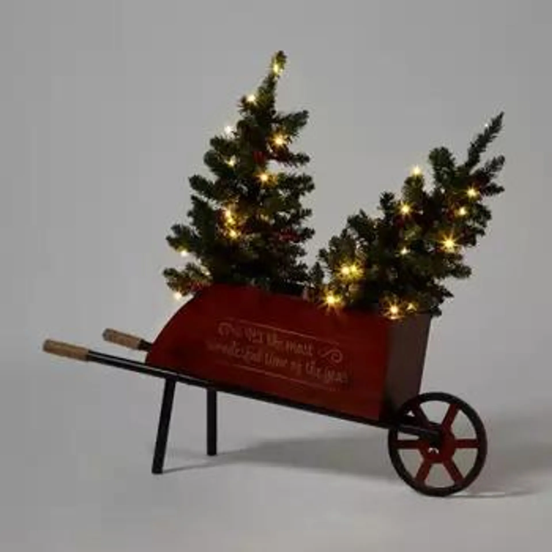 Red Wheelbarrow with Trees Christmas Novelty Sculpture - Wondershop™