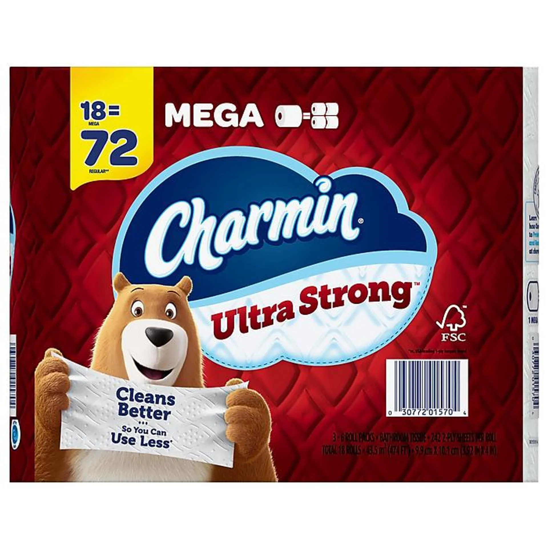 Charmin Ultra Strong Toilet Paper 18 Mega Rolls,