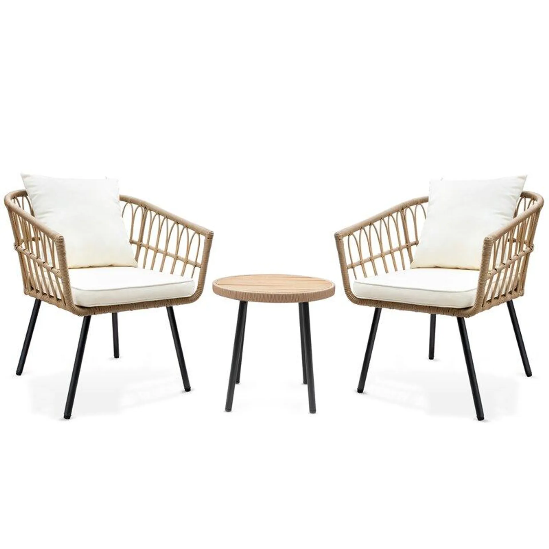 Belulah Wicker/Rattan 2 - Person Seating Group with Cushions