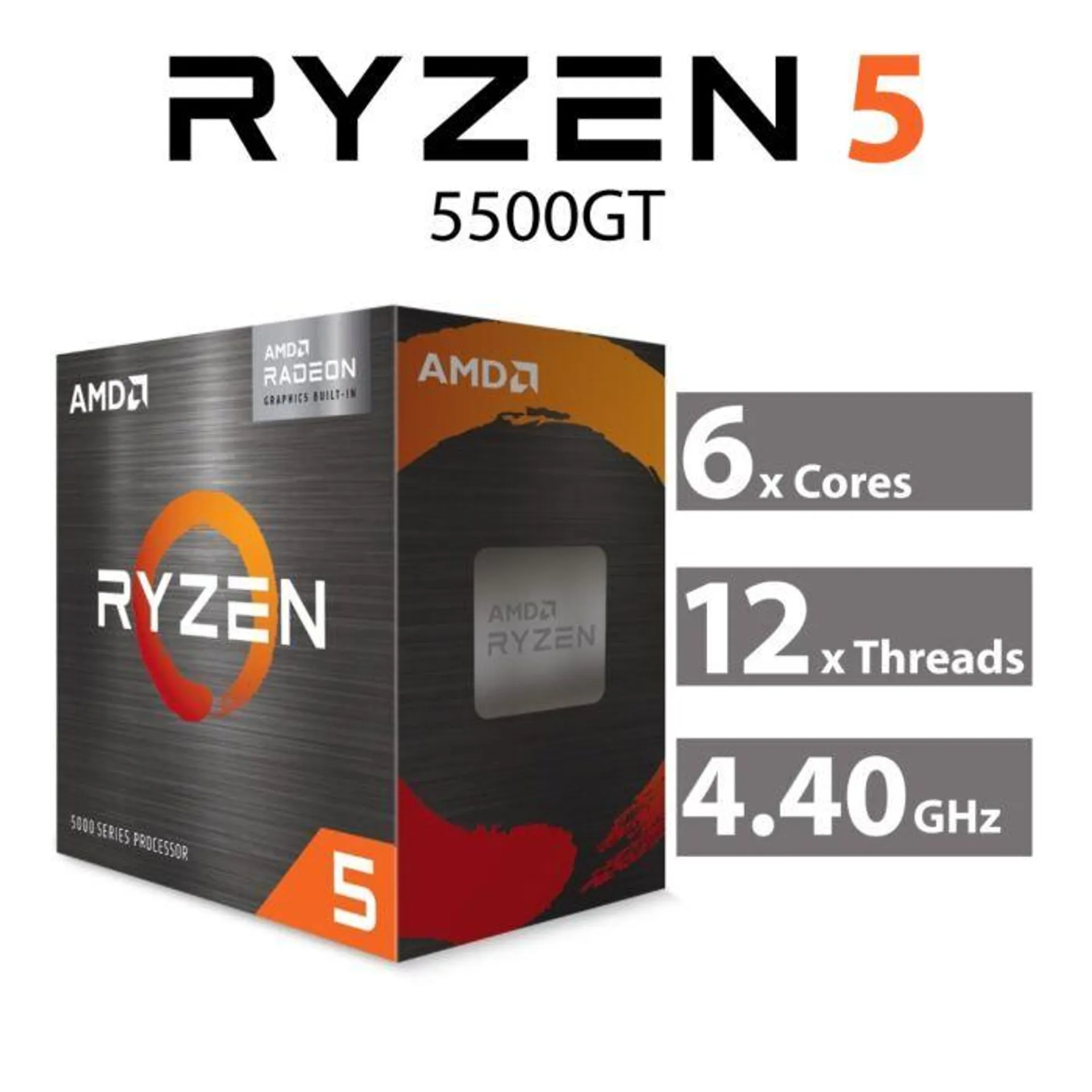 AMD Ryzen 5 5500GT Vermeer 6-Core 3.6GHz AM4 65W 100-100001489BOX Desktop Processor