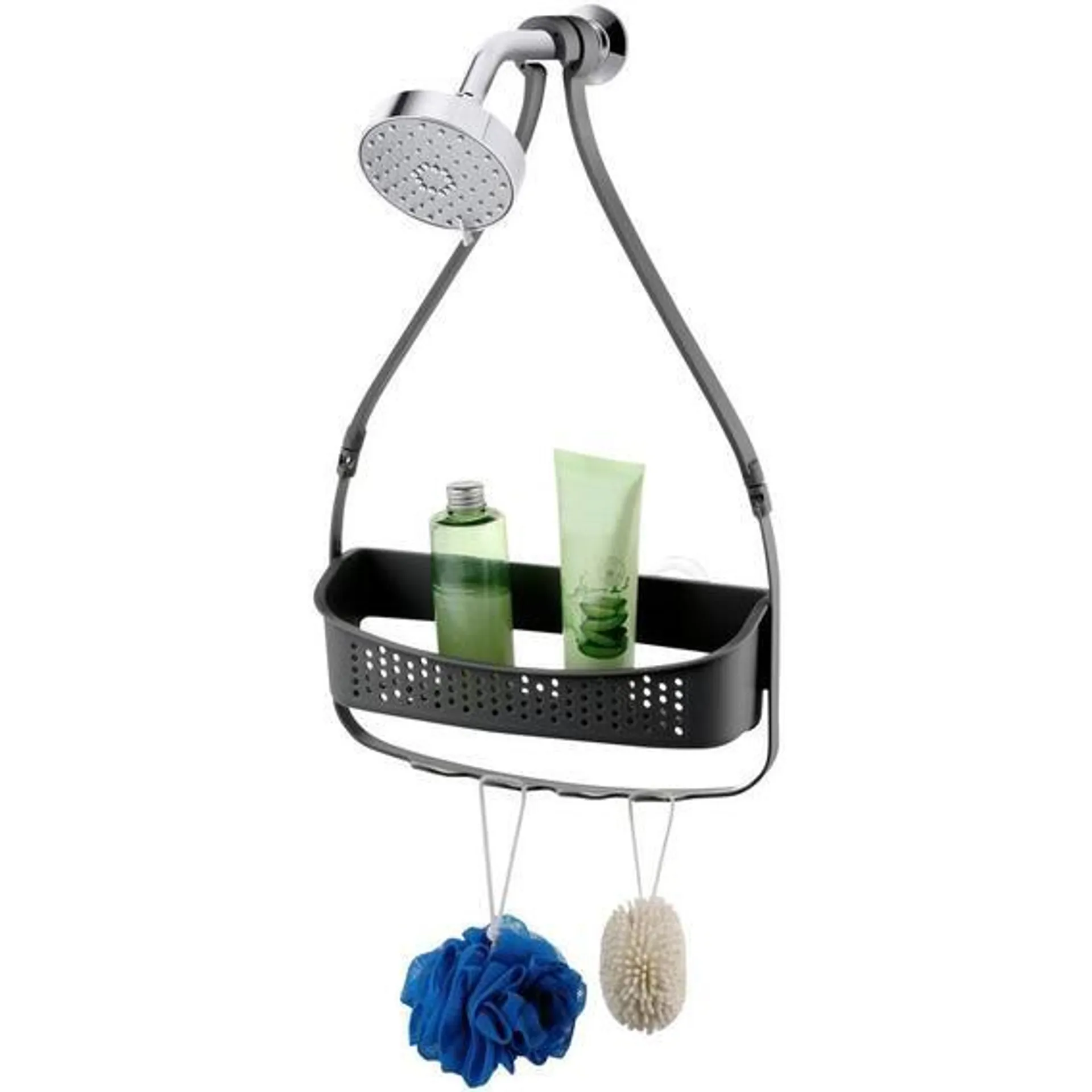 BATHROOM BASICS SINGLE SHOWER CADDY BLACK EA