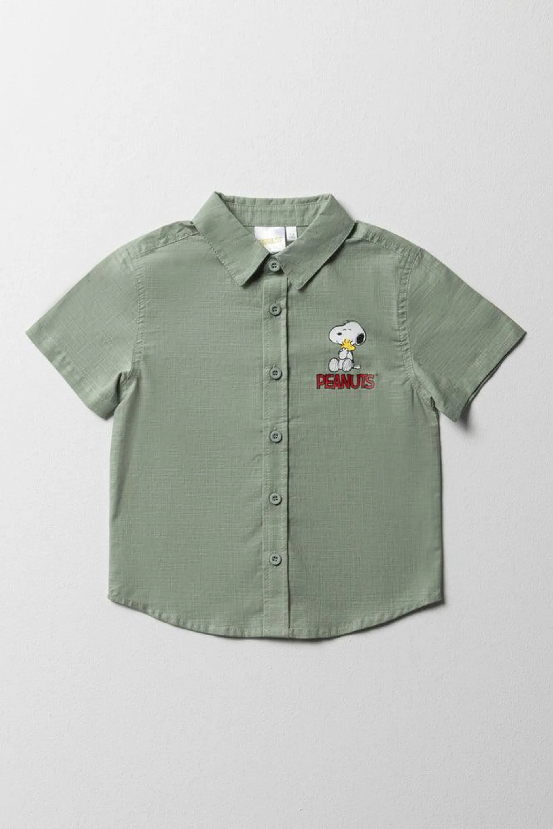 Snoopy Short Sleeve Shirt Light Green