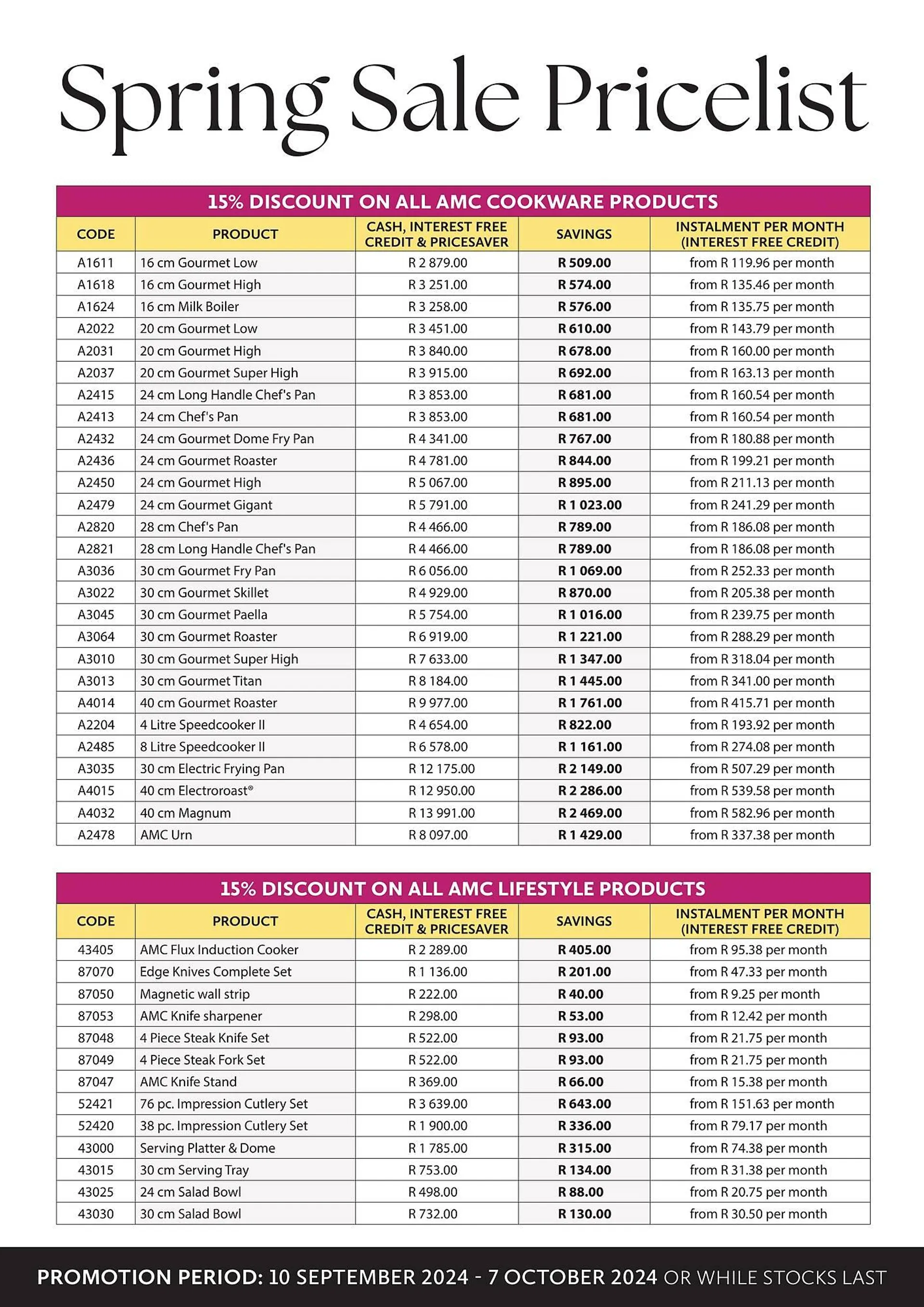 AMC Cookware catalogue from 10 September to 7 October 2024 - Catalogue Page 6