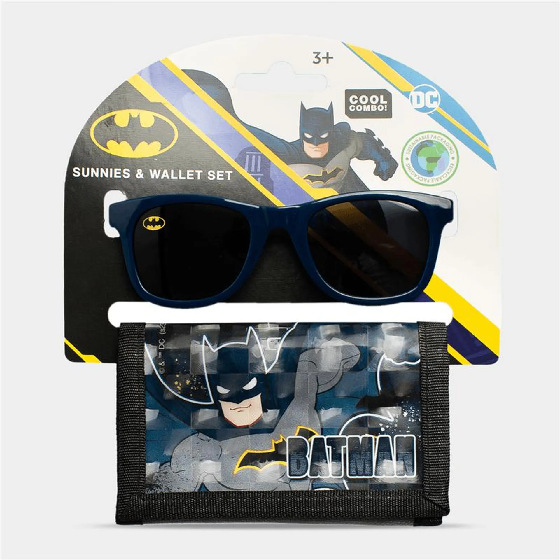 Boy's Chraracter Group Black Batman Sunglasses & Wallet Set