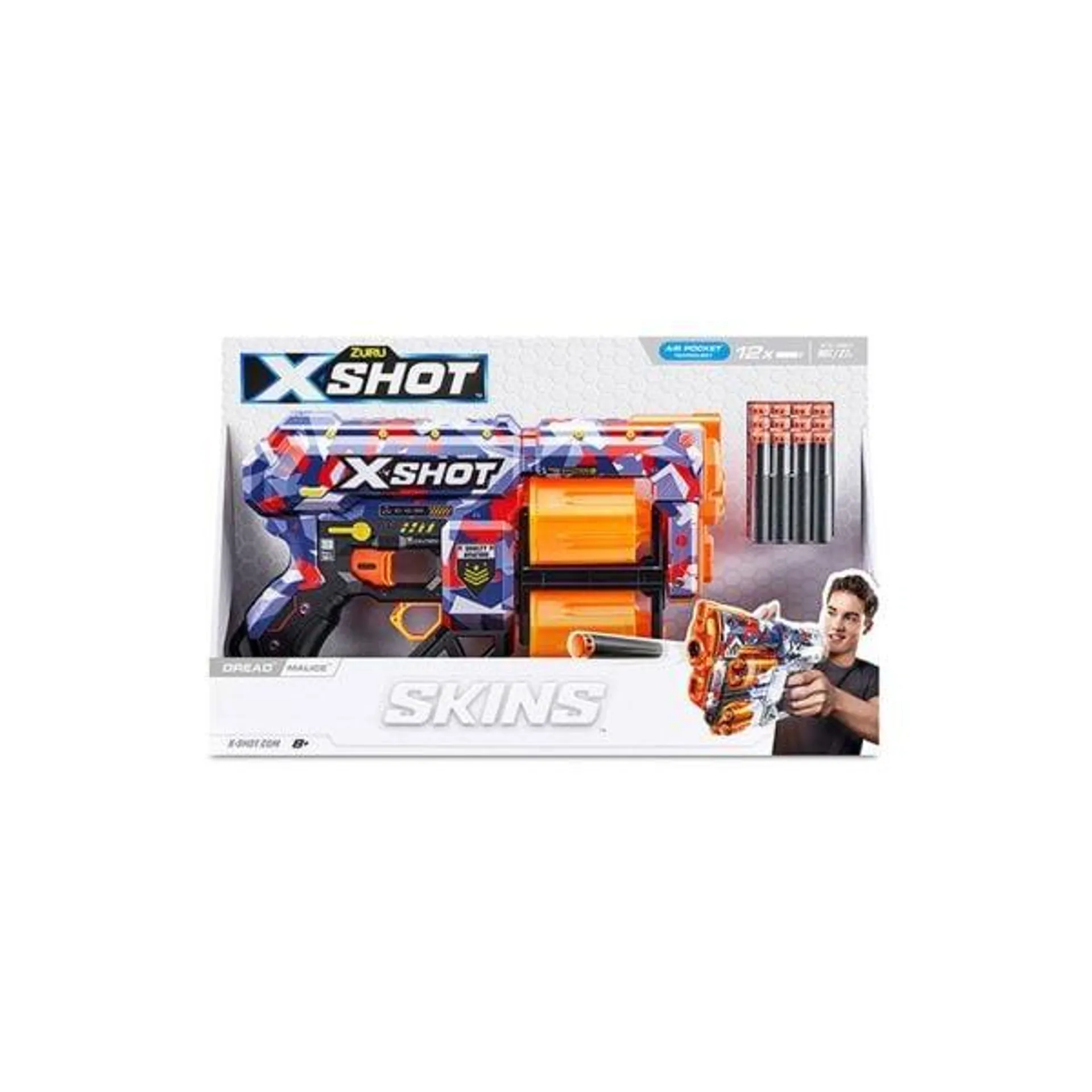 ZURU X-Shot Skins Dread Dart Blaster (12 Darts)