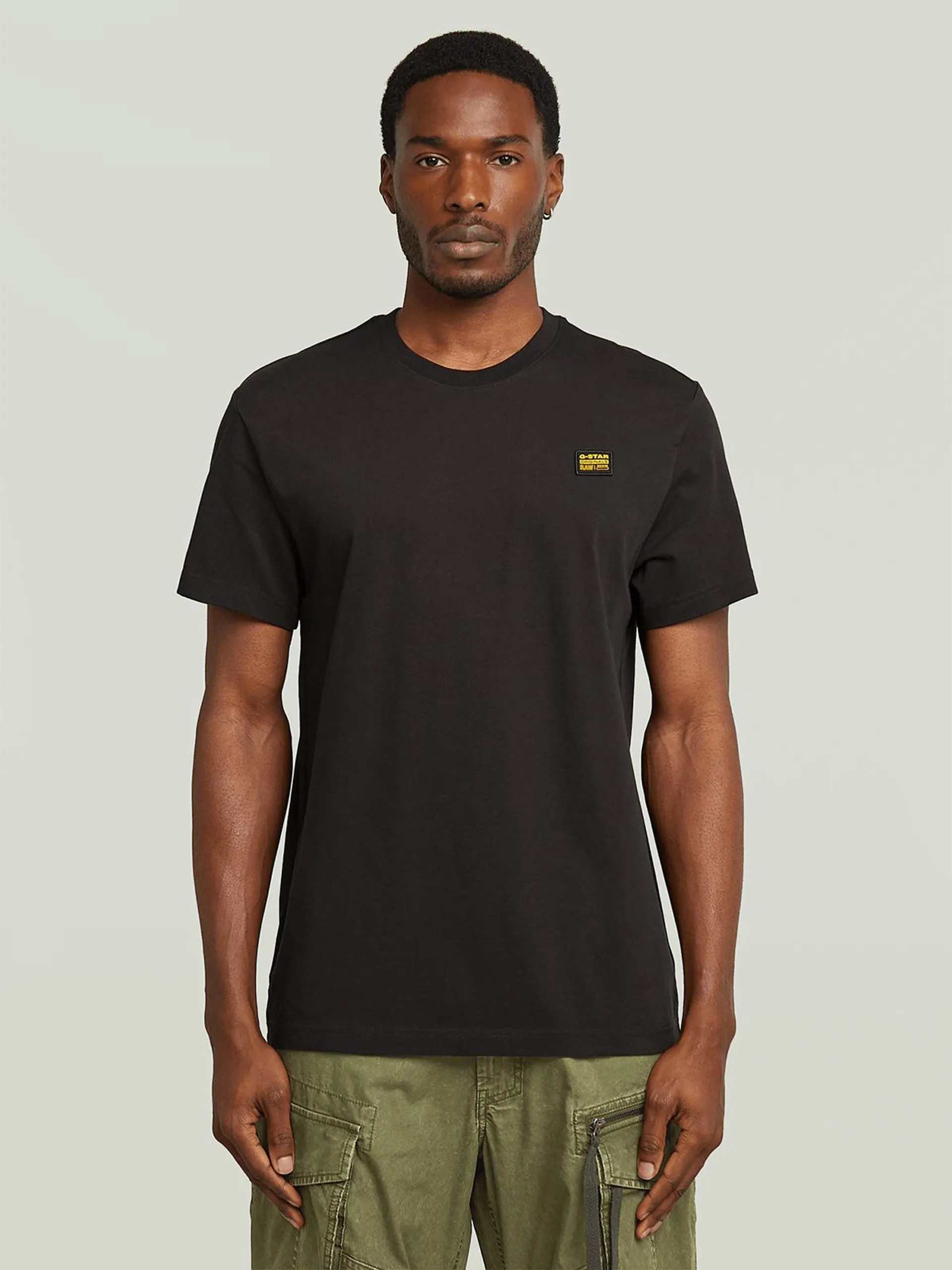 G-Star Men's Label Badge Regular Black T-Shirt