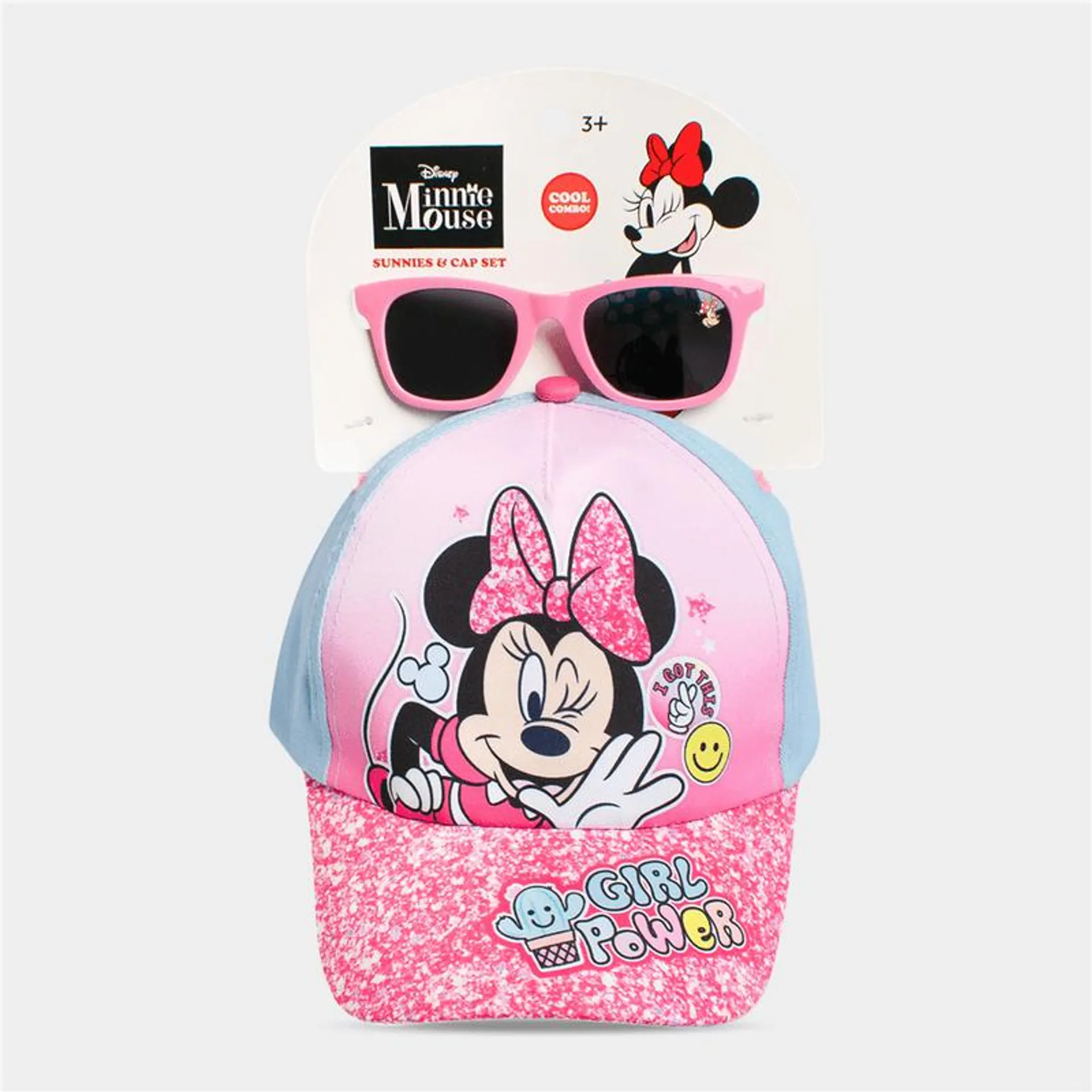 Girl's Character Group Pink Minnie Mouse Peak Cap & Sunnies