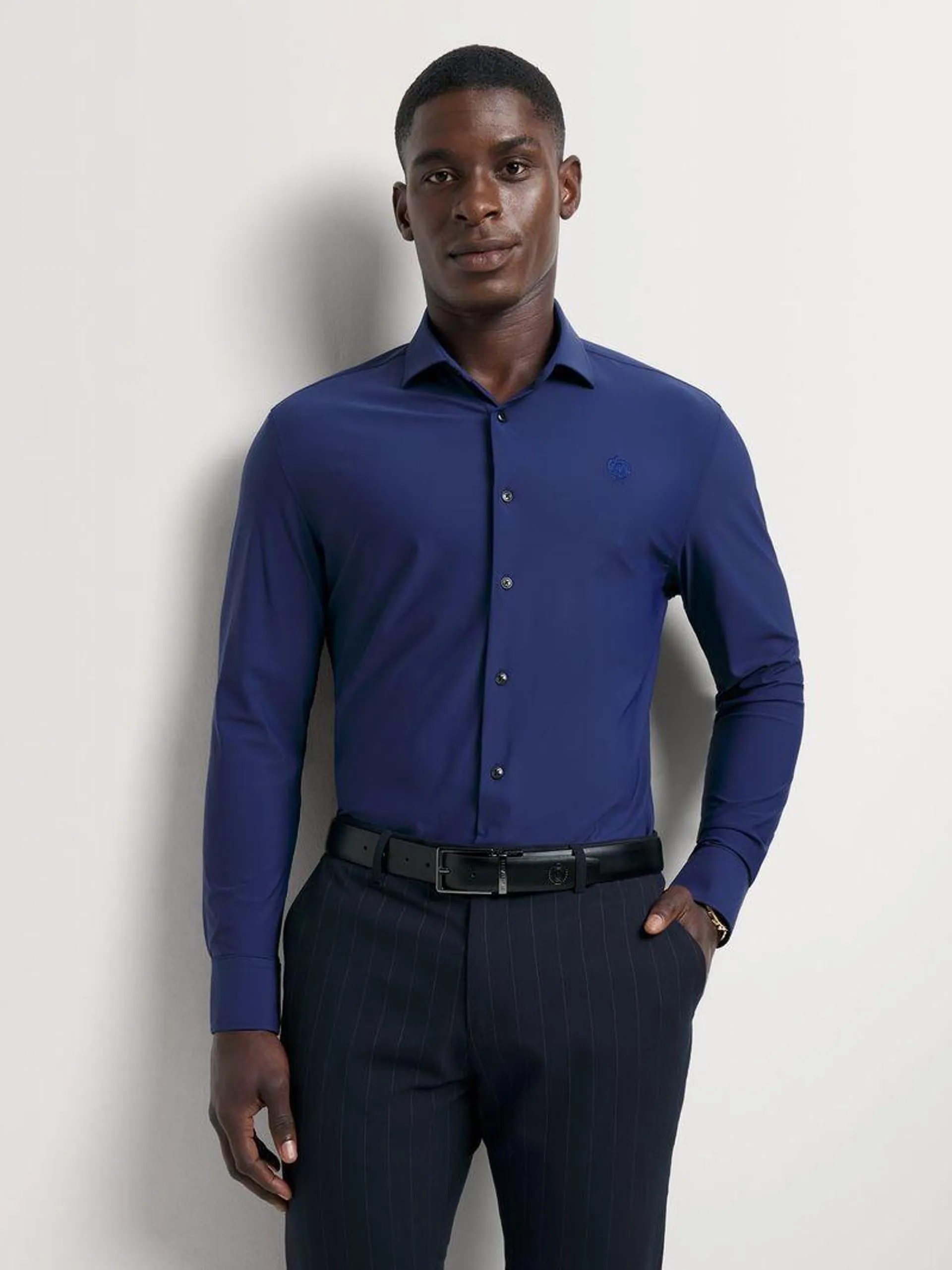 Fabiani Men's Slimfit Blue SmartTech Shirt