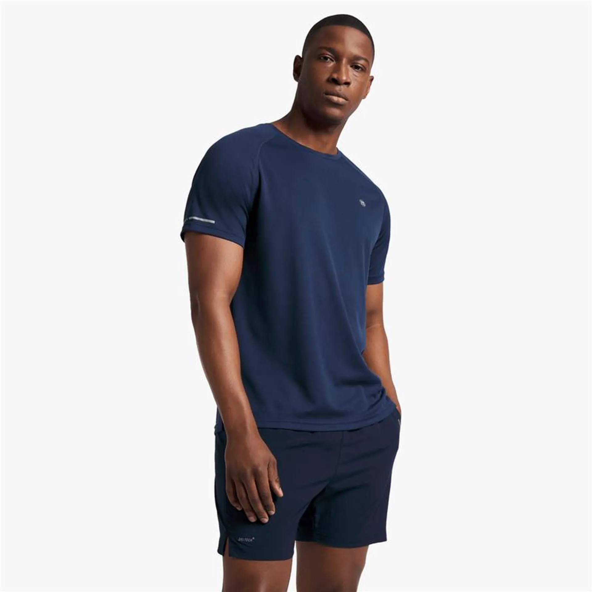 Mens TS 5 Inch Navy Run Shorts