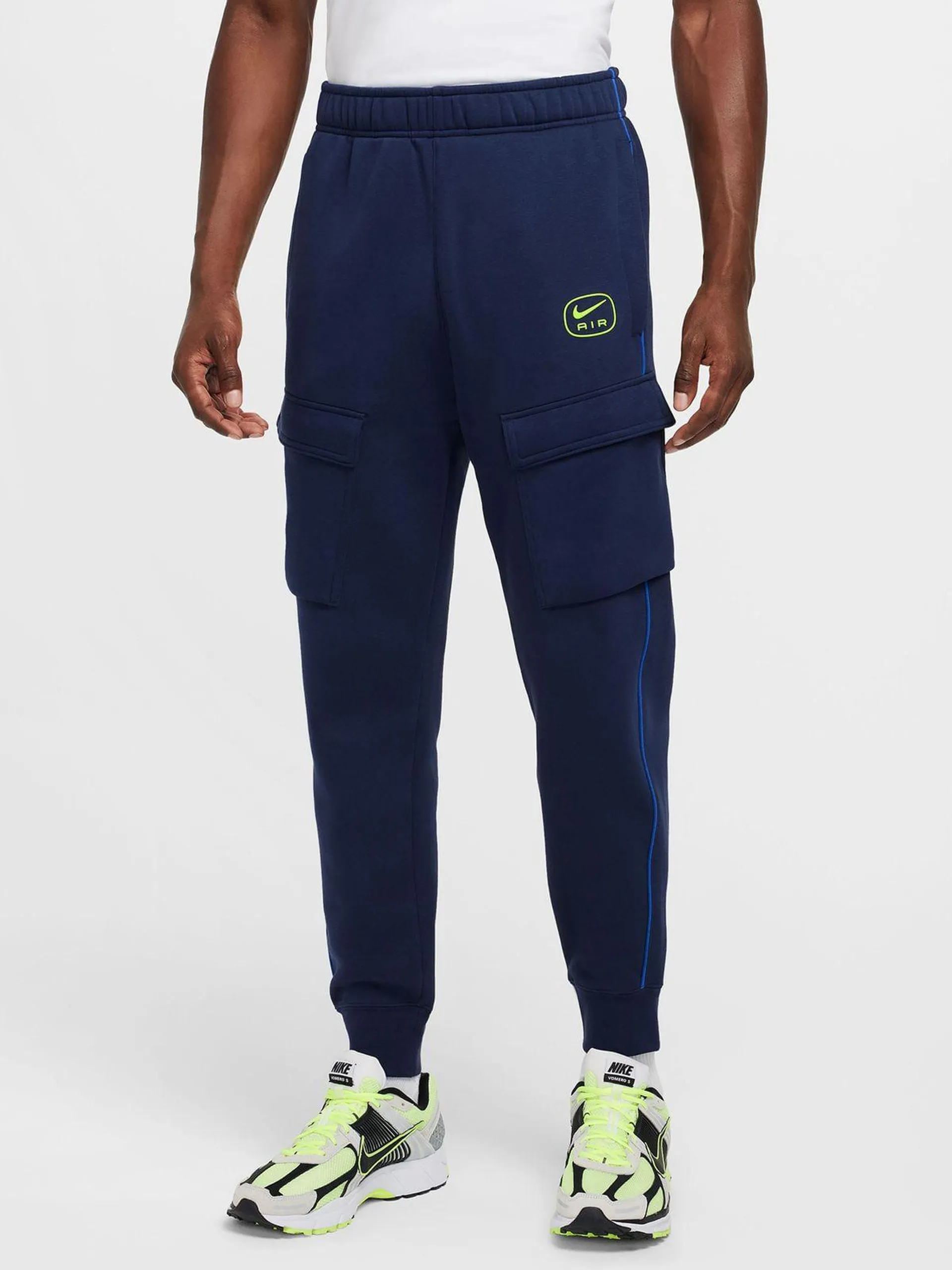 Mens Nike Sportswear Navy Fleece Cargo Trousers