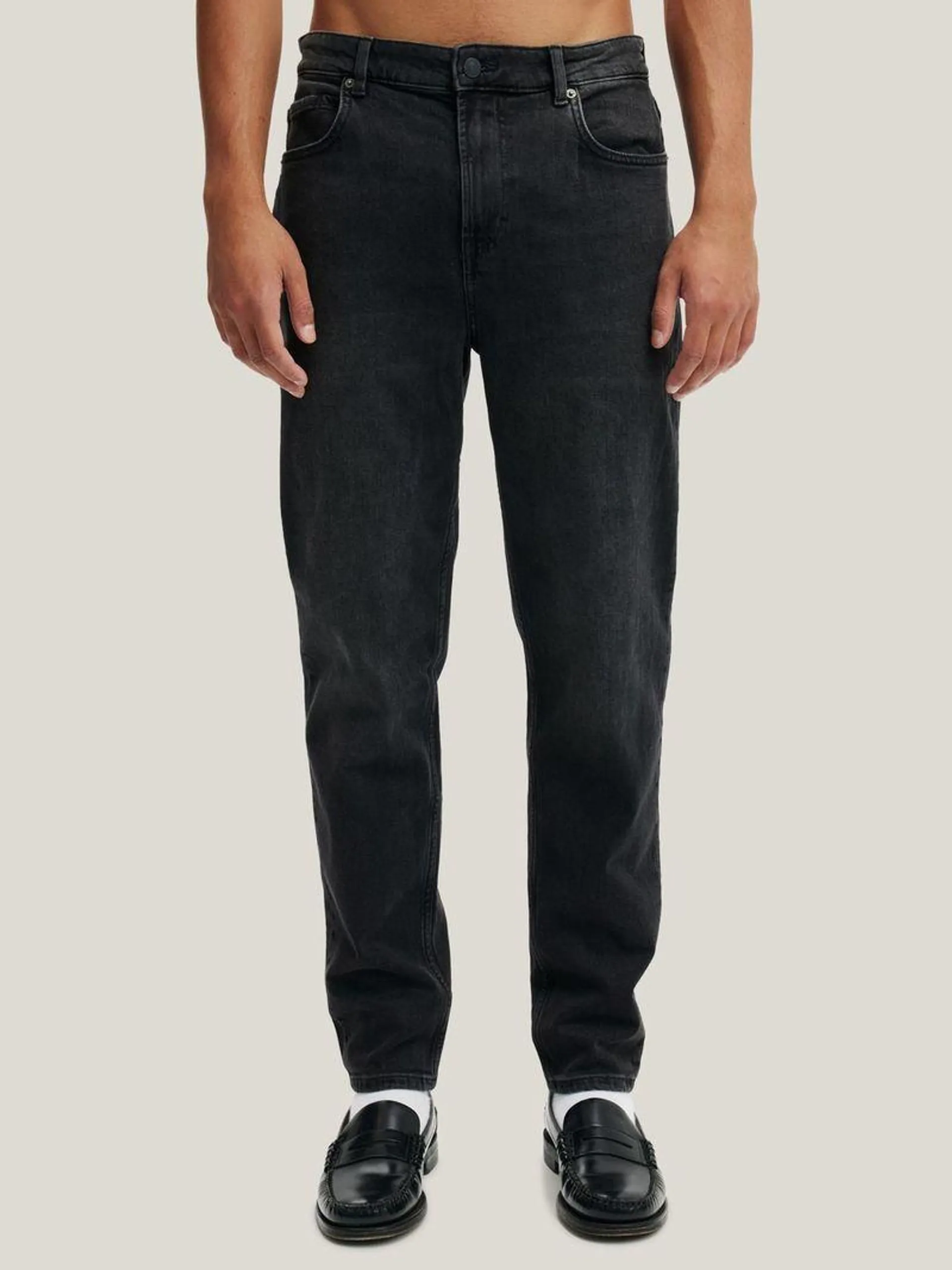 Men's Cotton On Black Relaxed Tapered Jeans