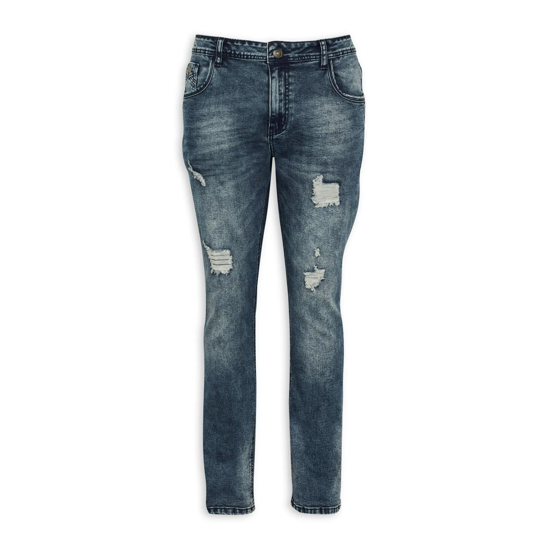 Indigo Ripped Slim Leg Jeans