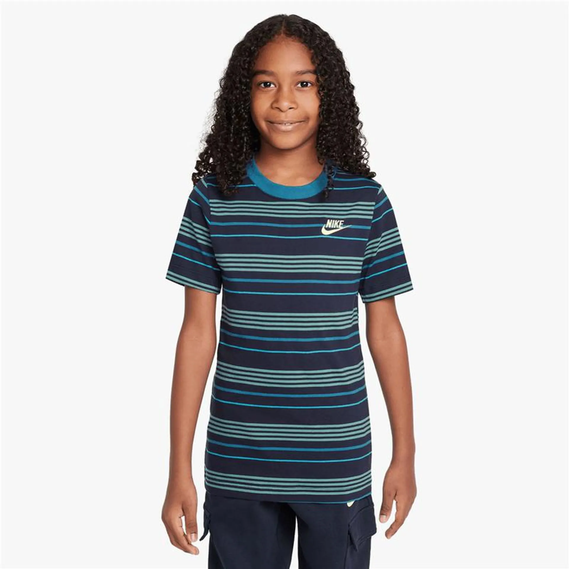 Nike Unisex Kids Club Stripe Navy T-shirt