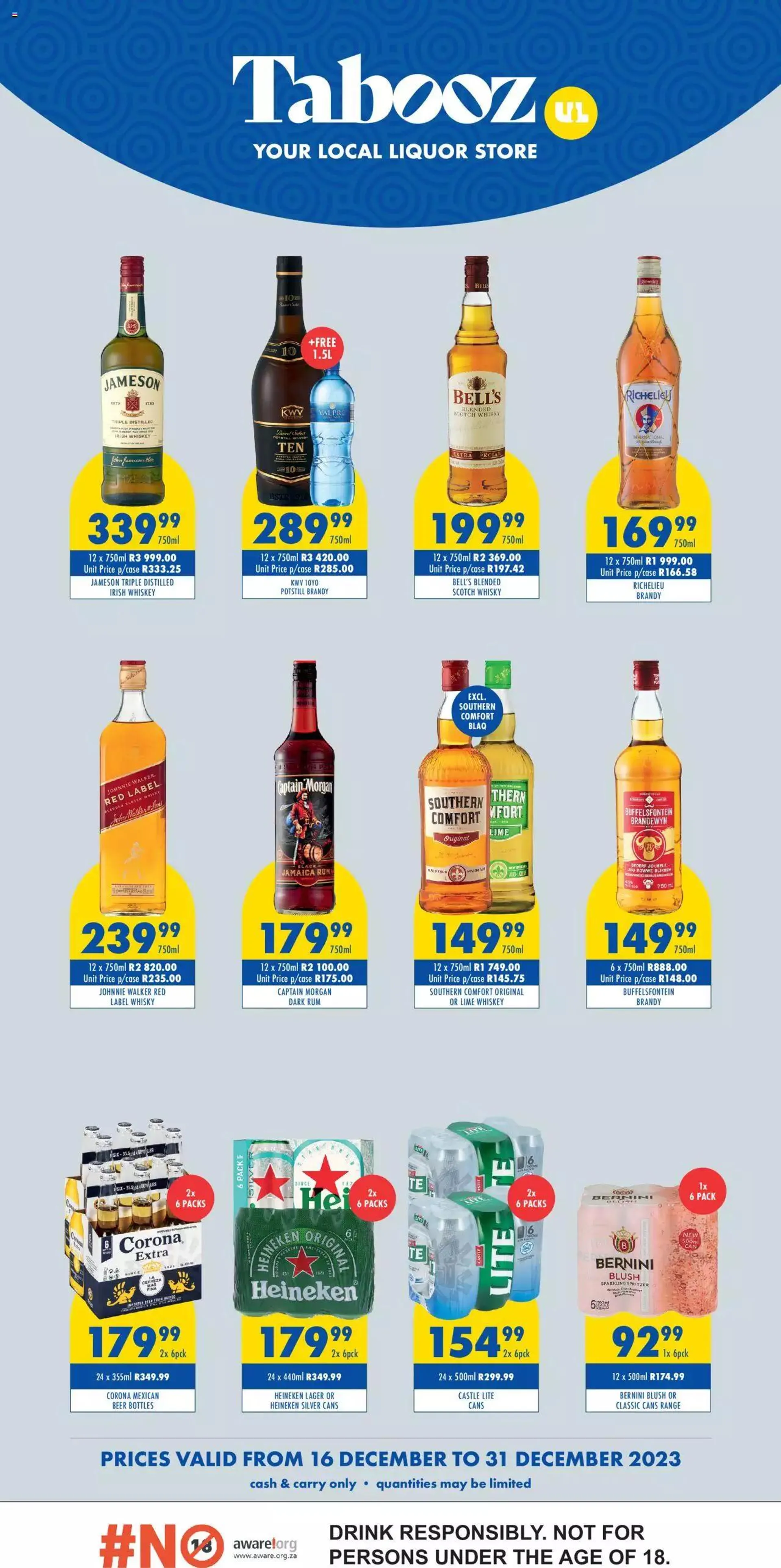 Ultra Liquors - Tabooz Specials - 16 December 31 December 2023 - Page 1
