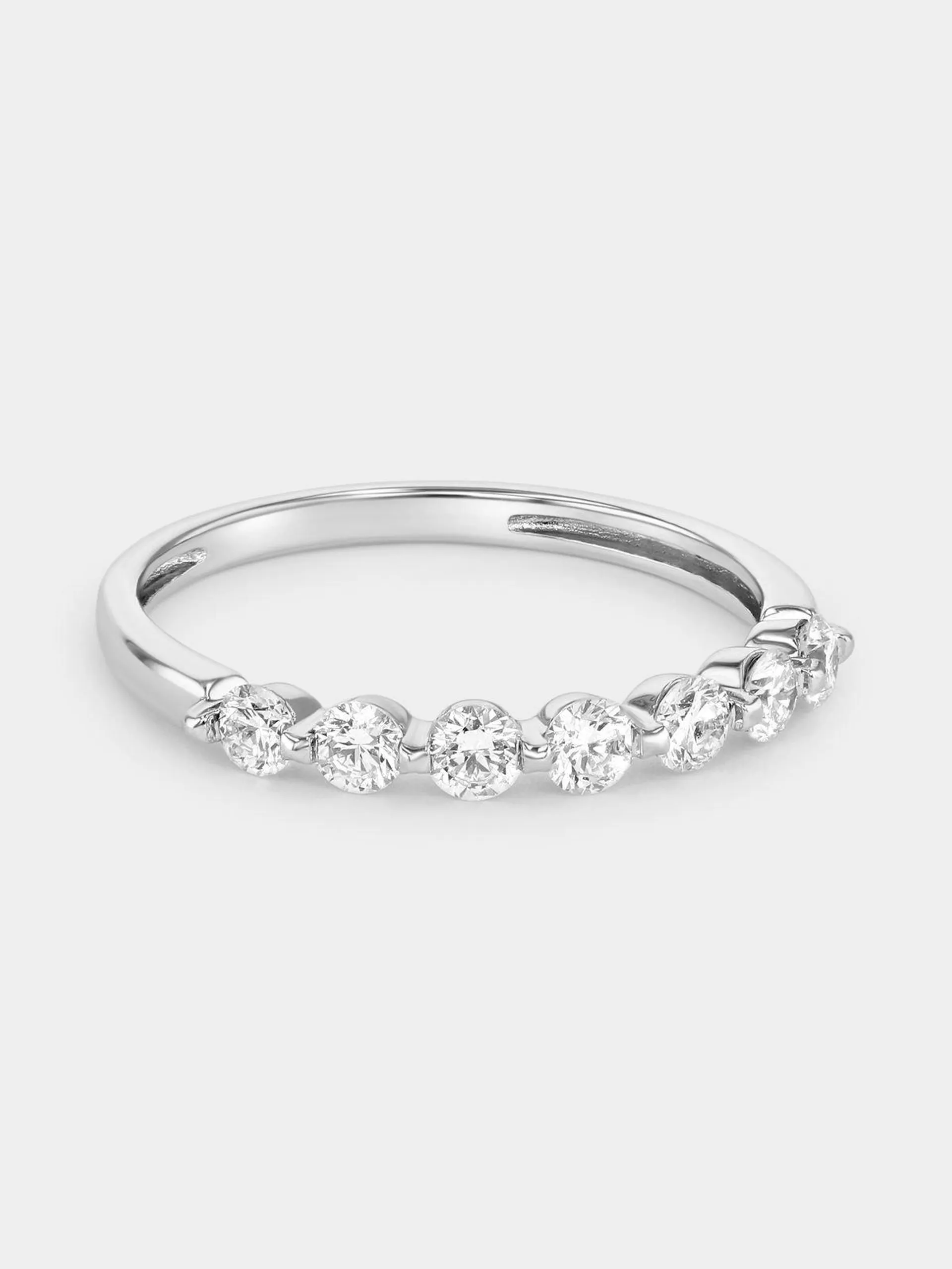 White Gold 0.5ct Lab Grown Diamond Station Anniversary Ring