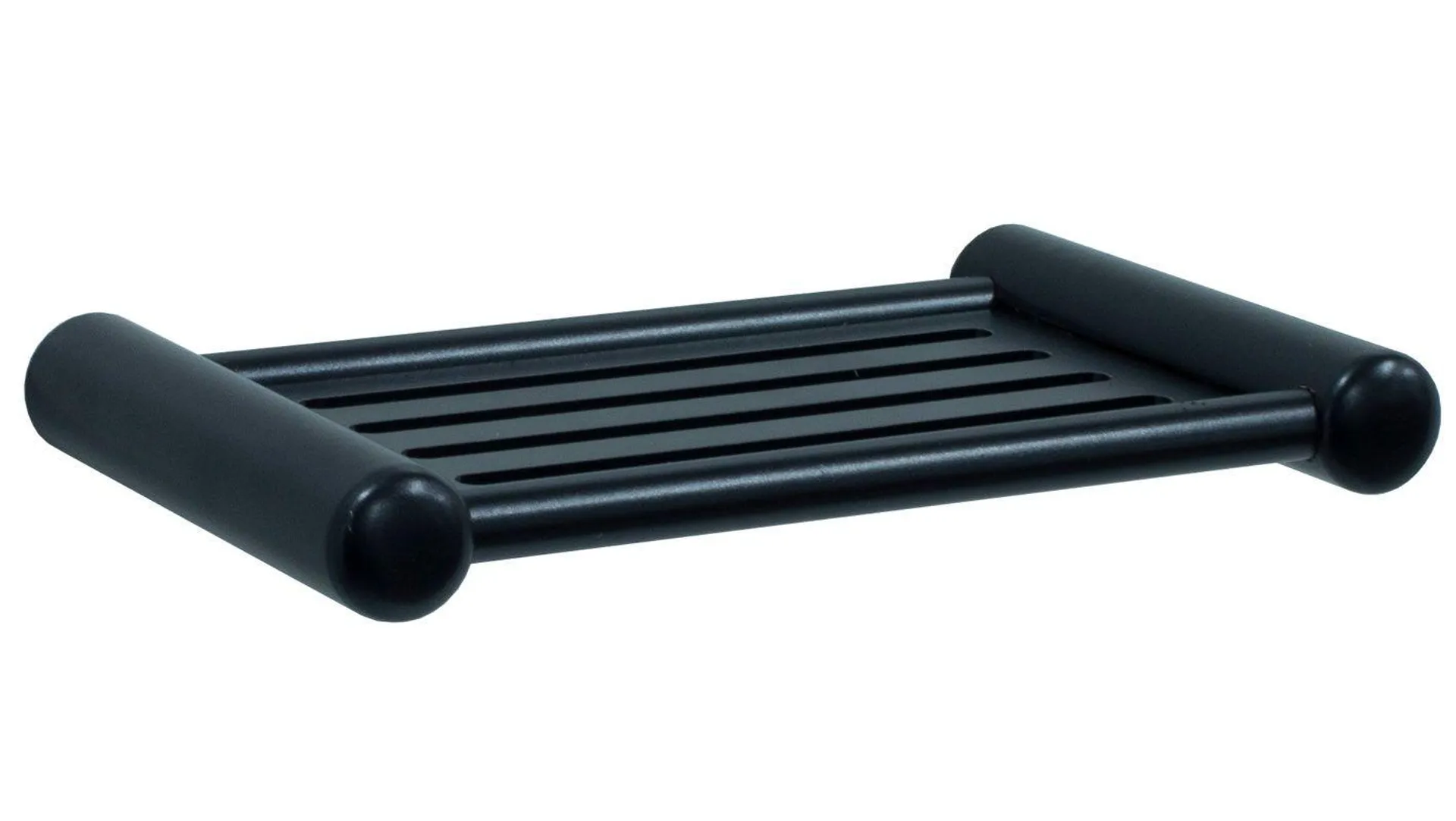 Omega Matt Black Slatted Soap Holder 35 x 98 x 170mm