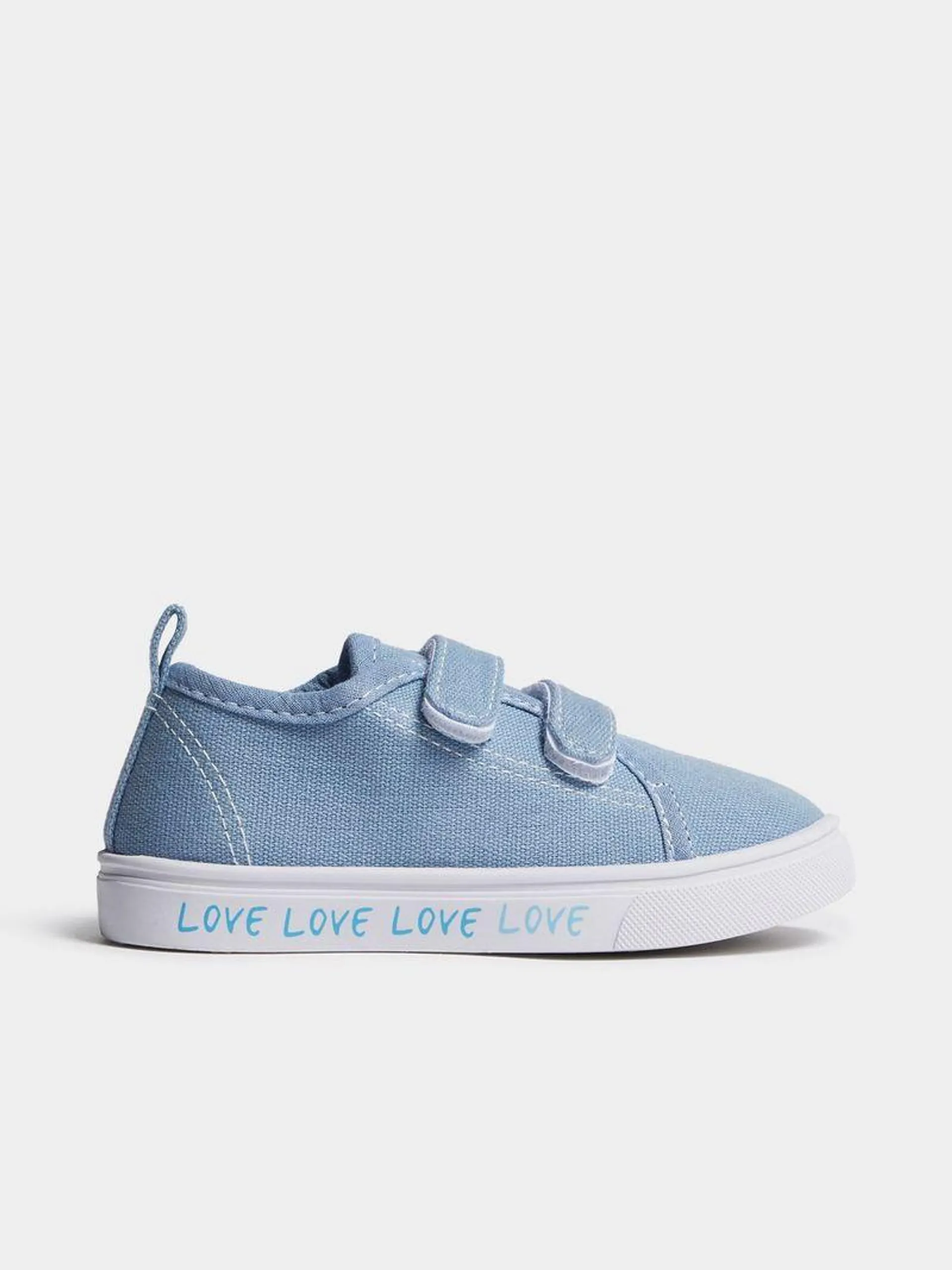 Jet Younger Girls Bloe Love Velcro Court Sneaker