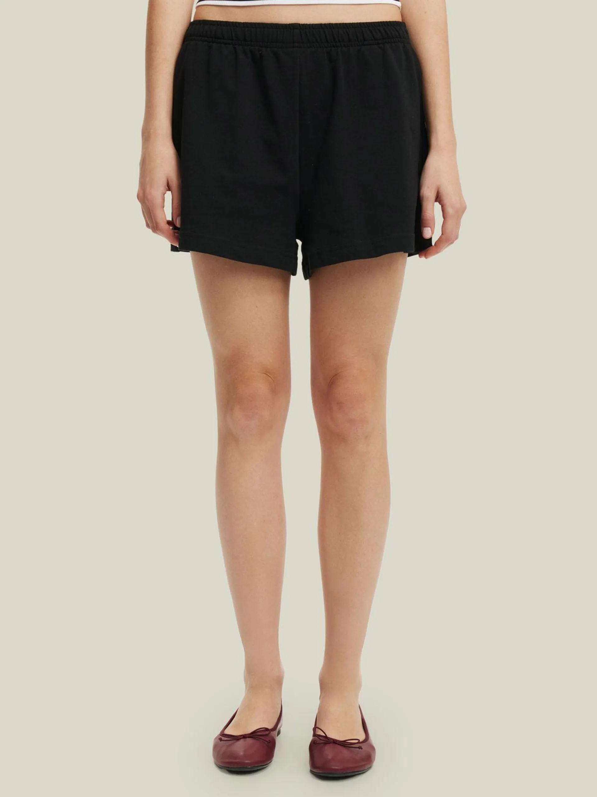 Women's Cotton On Black Classic Fleece Summer Sweat Shorts