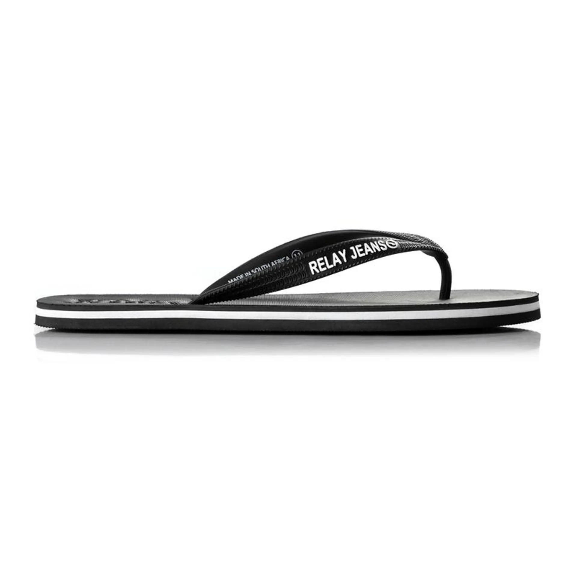 RJ Black-White Classic Rubber Flip Flop