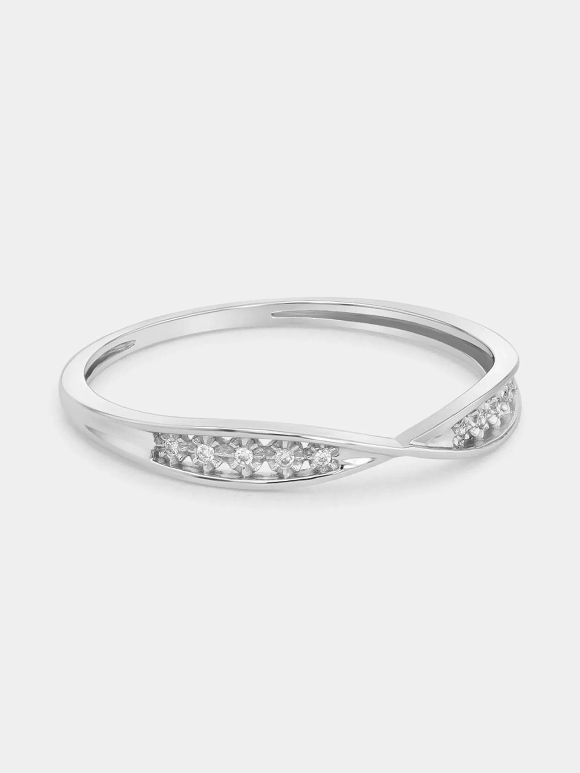 White Gold 0.02ct Diamond Twist Anniversary Ring