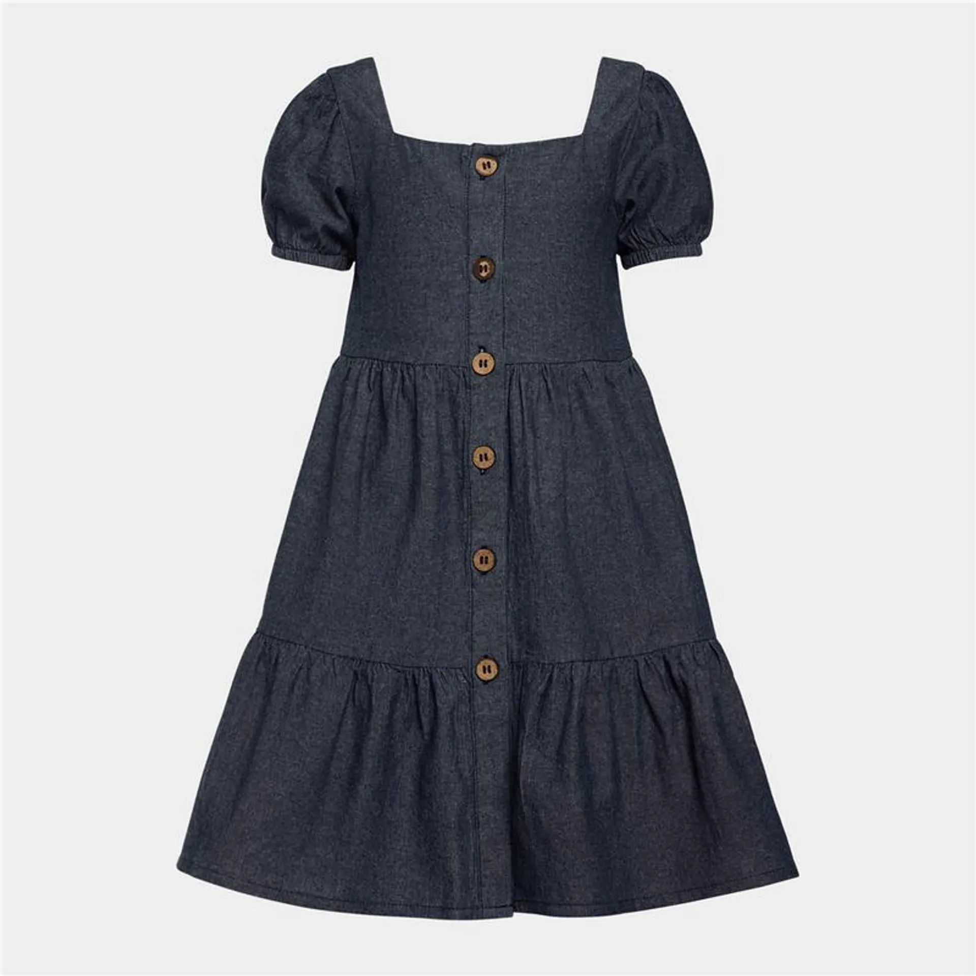 Older Girl's Blue Chambray Button Up Dress